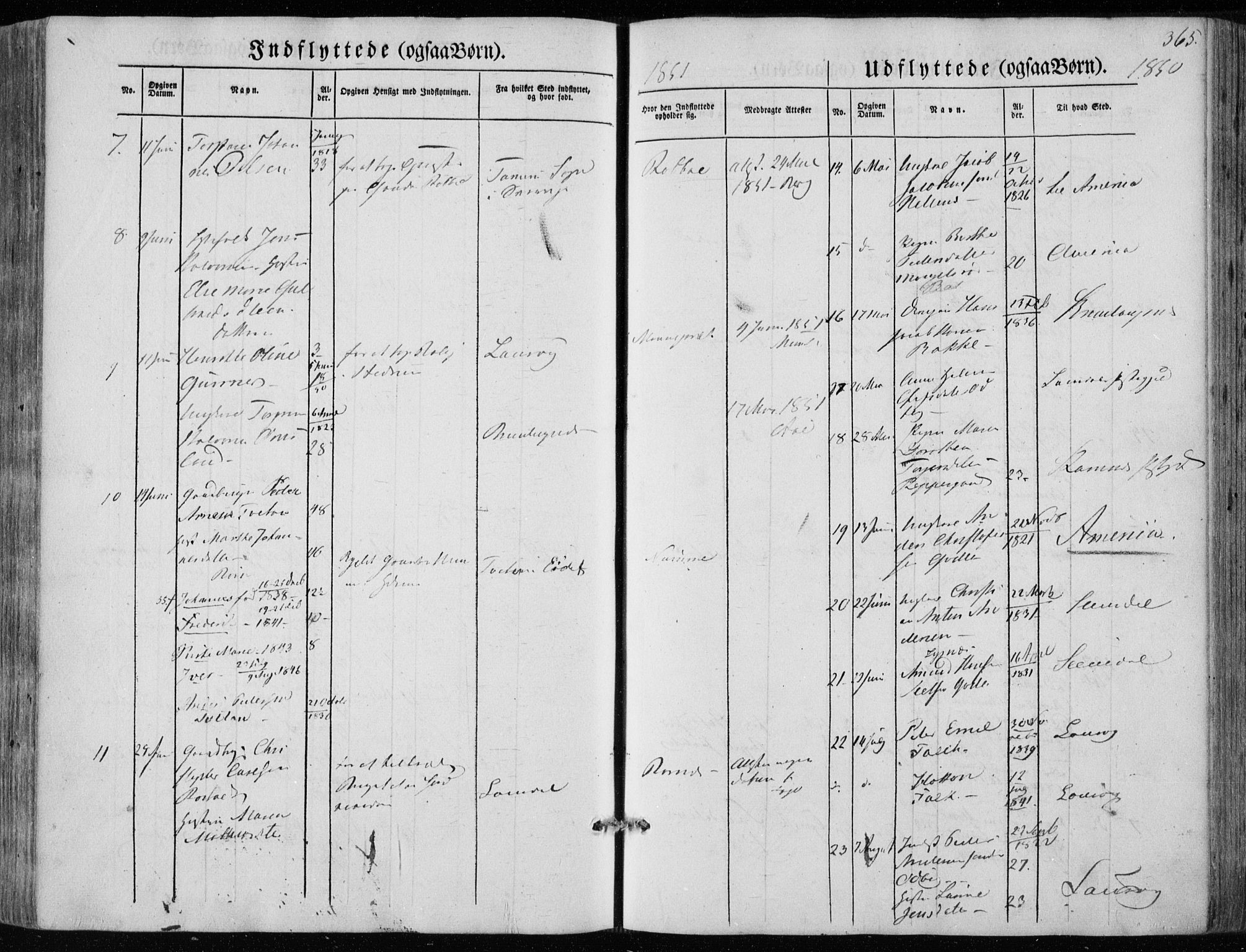 Hedrum kirkebøker, AV/SAKO-A-344/F/Fa/L0006: Parish register (official) no. I 6, 1849-1857, p. 365