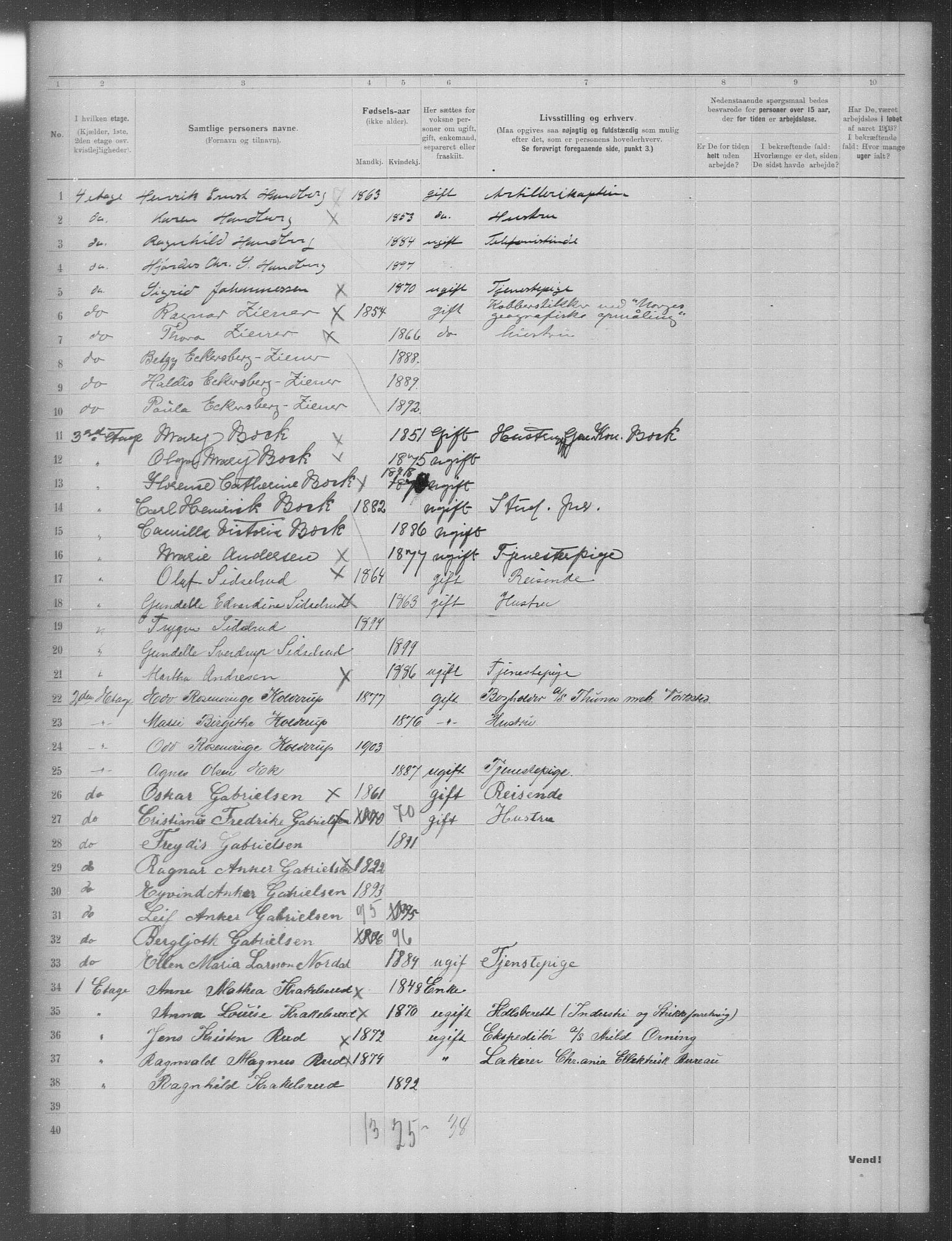 OBA, Municipal Census 1903 for Kristiania, 1903, p. 14581