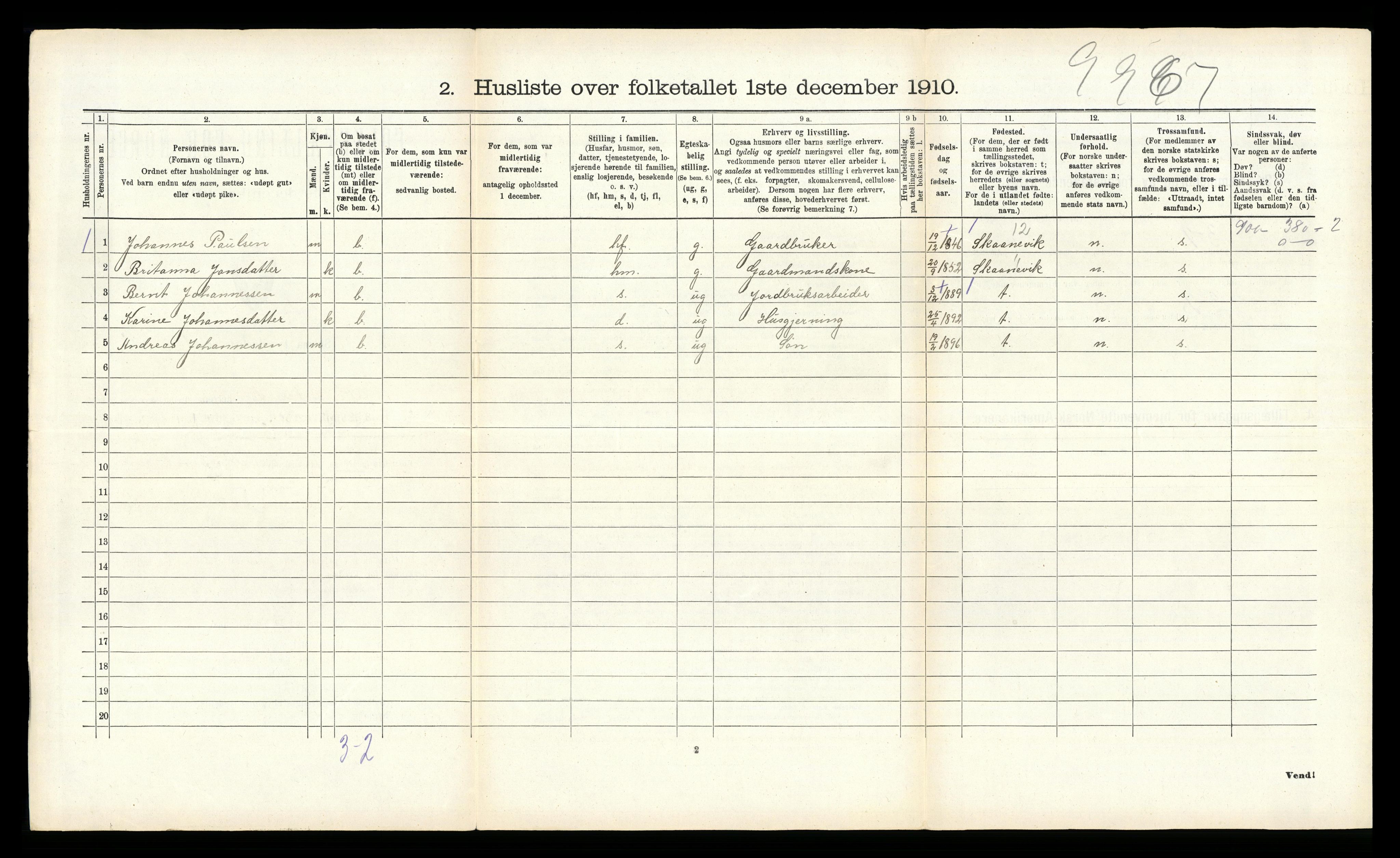 RA, 1910 census for Kvinnherad, 1910, p. 1346