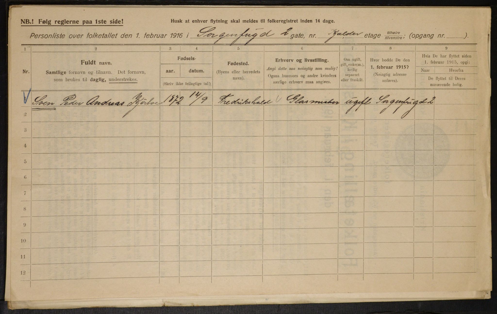 OBA, Municipal Census 1916 for Kristiania, 1916, p. 102280