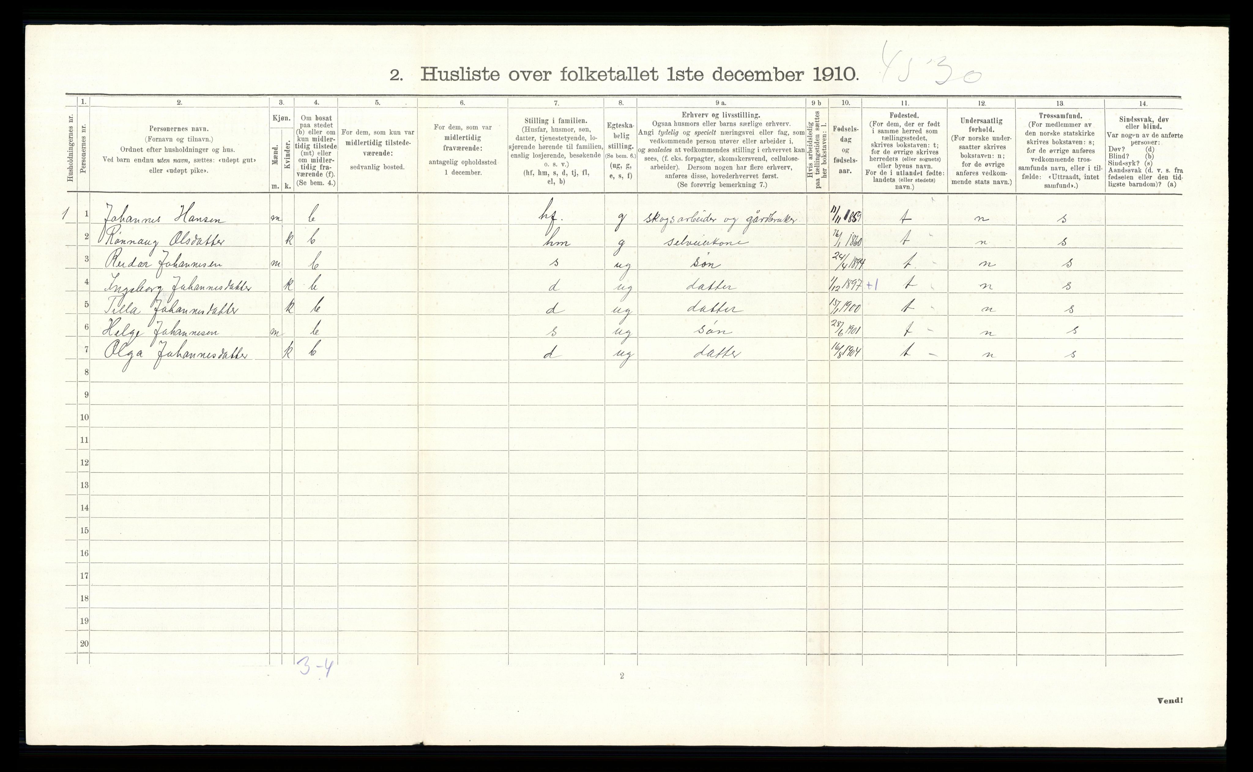 RA, 1910 census for Nordre Land, 1910, p. 1760