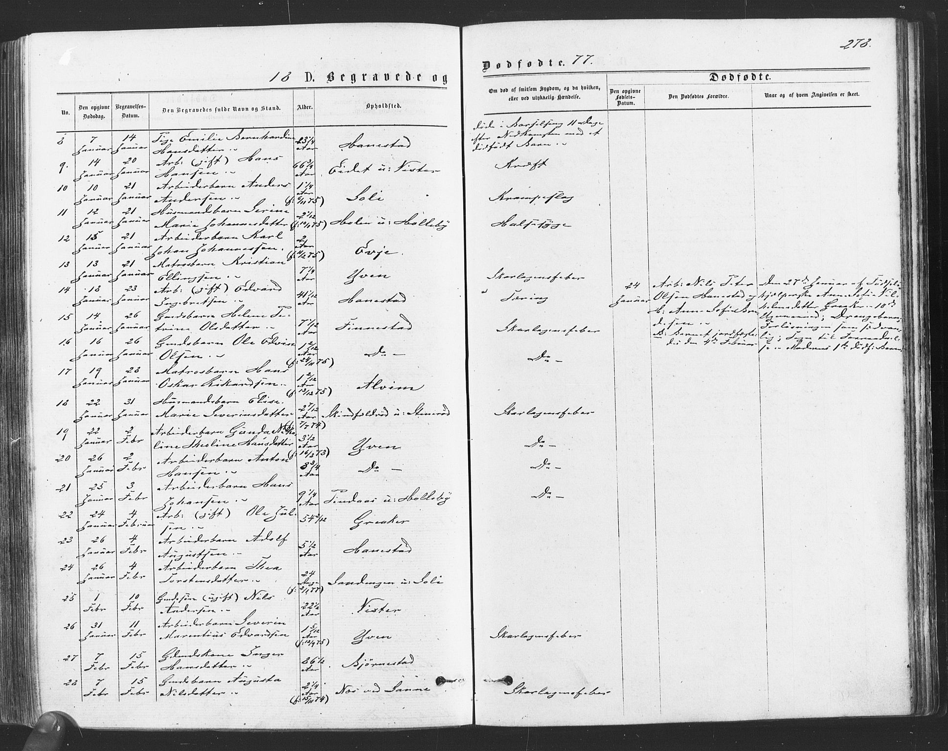 Tune prestekontor Kirkebøker, SAO/A-2007/F/Fa/L0016: Parish register (official) no. 16, 1874-1877, p. 278