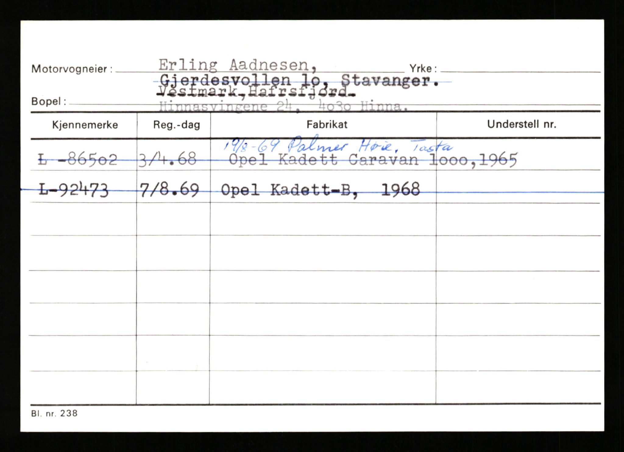 Stavanger trafikkstasjon, AV/SAST-A-101942/0/H/L0044: Øksna - Åmo, 1930-1971, p. 2184