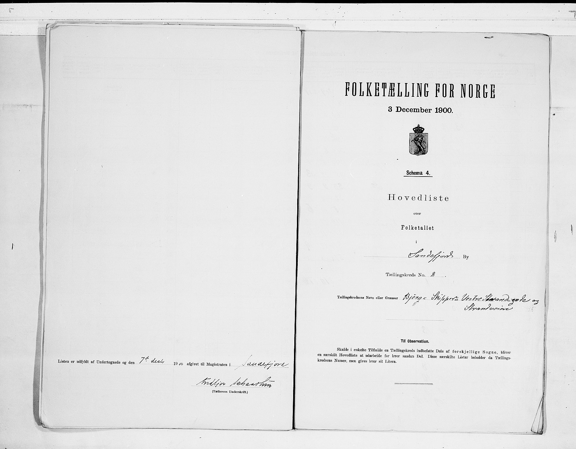 RA, 1900 census for Sandefjord, 1900, p. 18