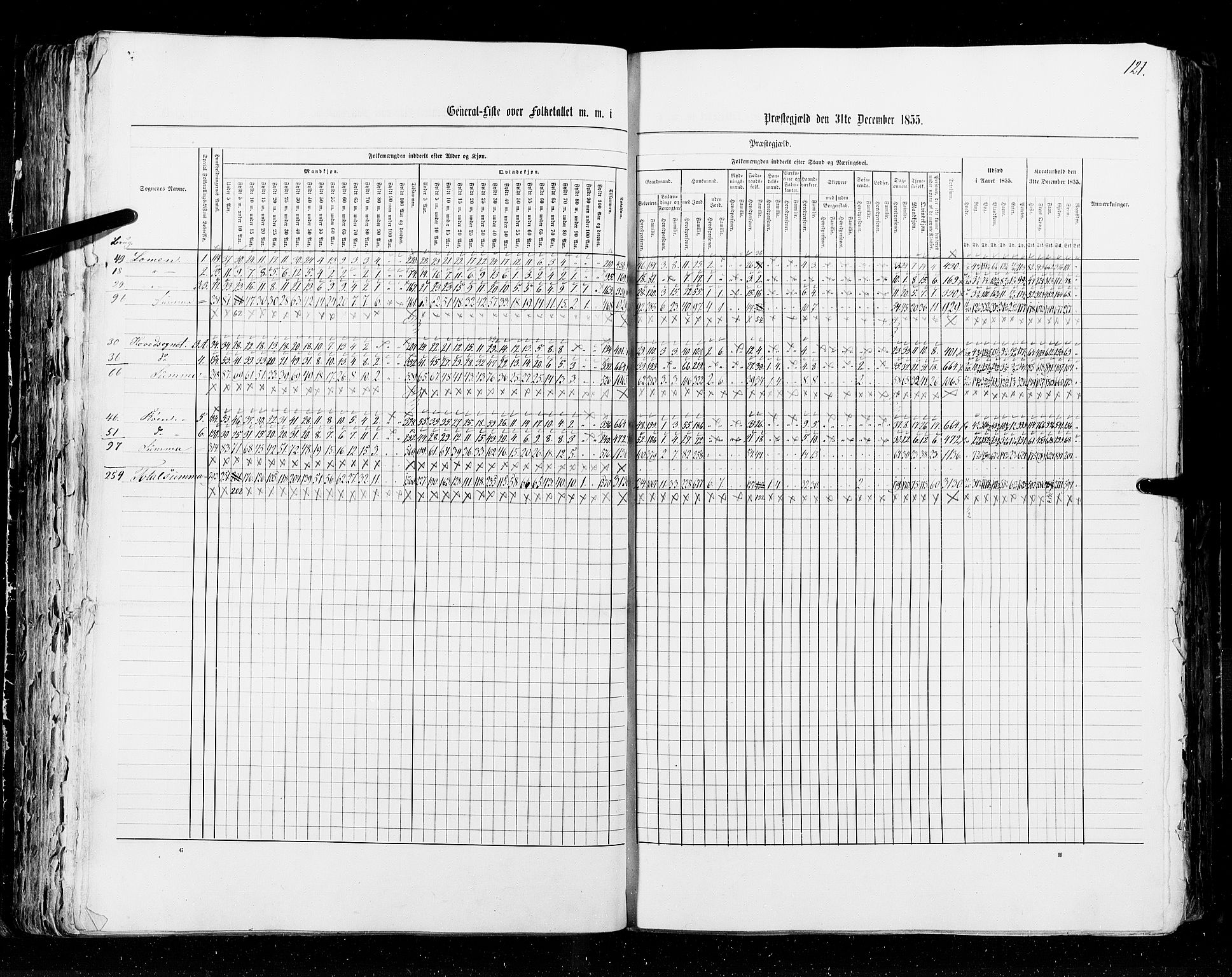 RA, Census 1855, vol. 2: Kristians amt, Buskerud amt og Jarlsberg og Larvik amt, 1855, p. 121