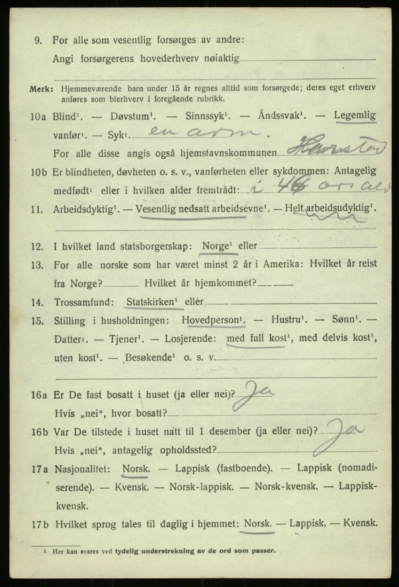 SATØ, 1920 census for Trondenes, 1920, p. 13653