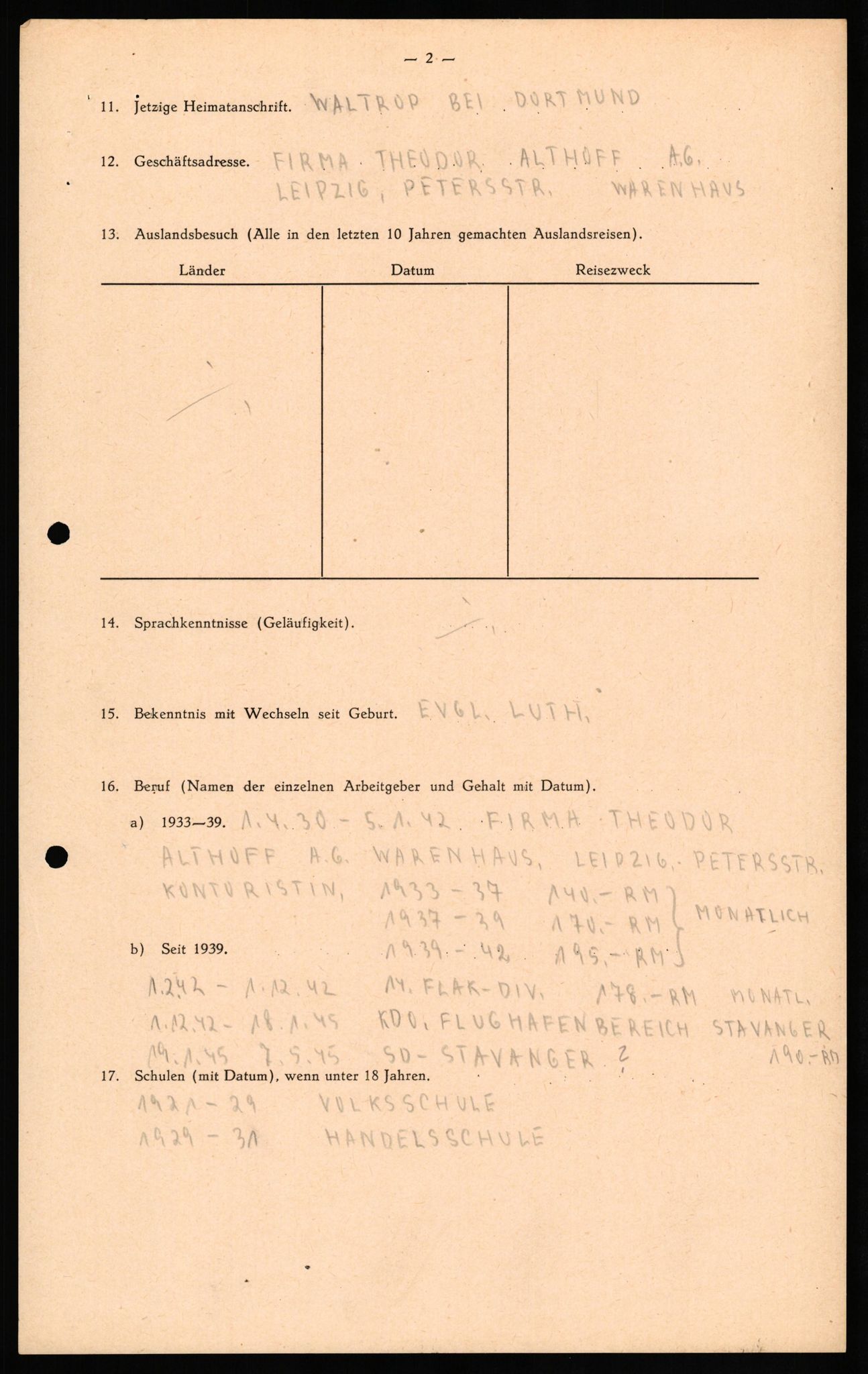 Forsvaret, Forsvarets overkommando II, AV/RA-RAFA-3915/D/Db/L0028: CI Questionaires. Tyske okkupasjonsstyrker i Norge. Tyskere., 1945-1946, p. 252