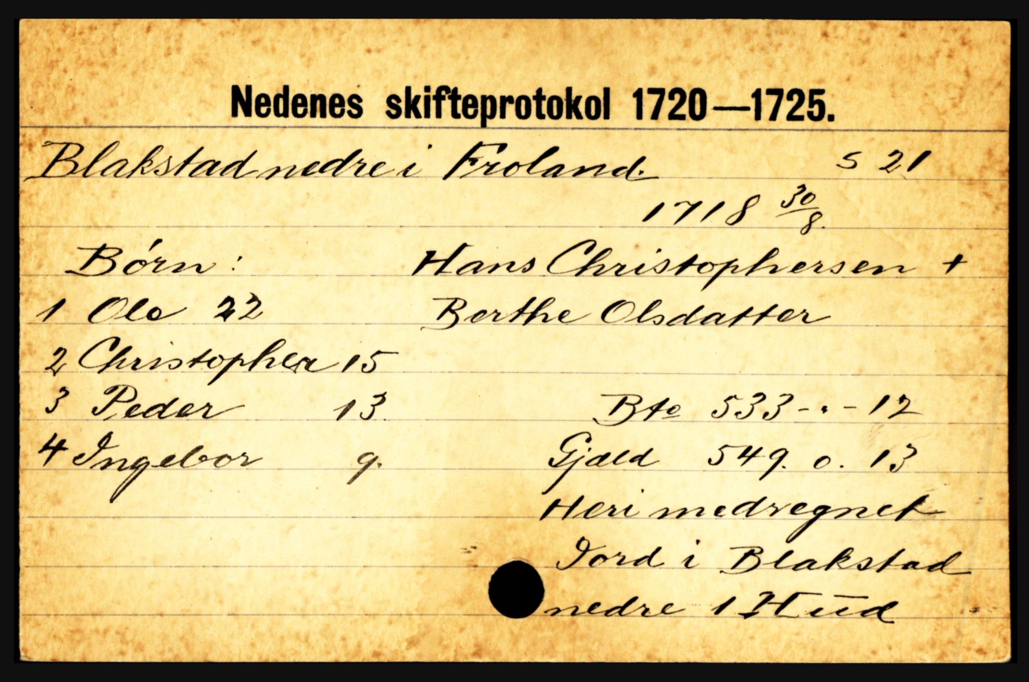 Nedenes sorenskriveri før 1824, AV/SAK-1221-0007/H, p. 2995