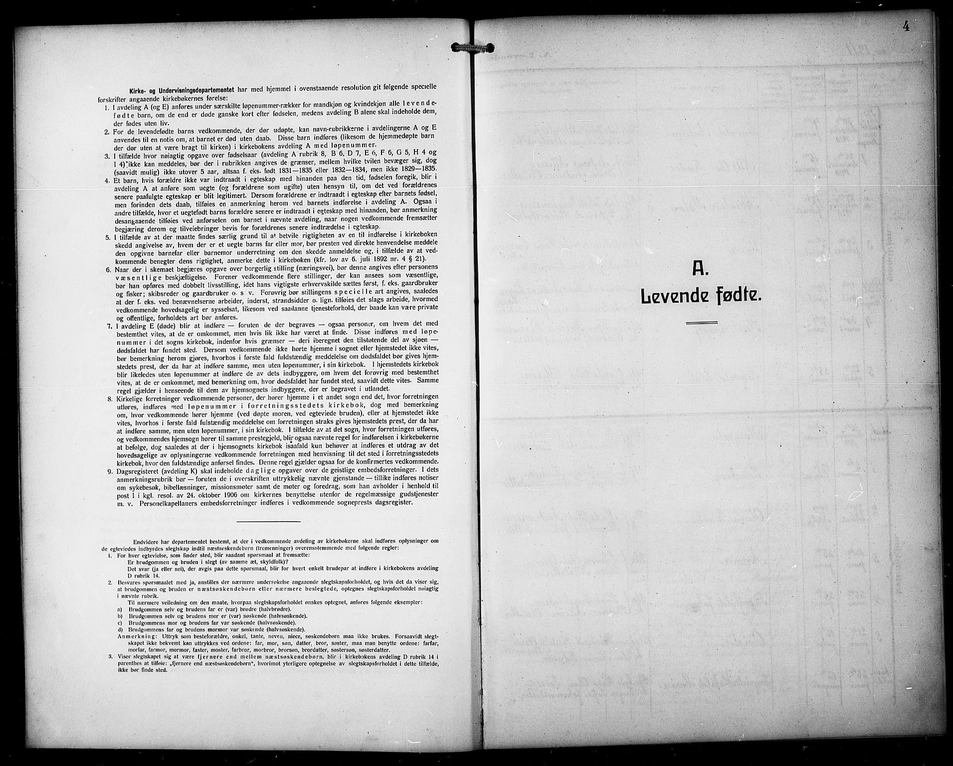 Austevoll Sokneprestembete, SAB/A-74201/H/Hab: Parish register (copy) no. B 6, 1911-1925, p. 4