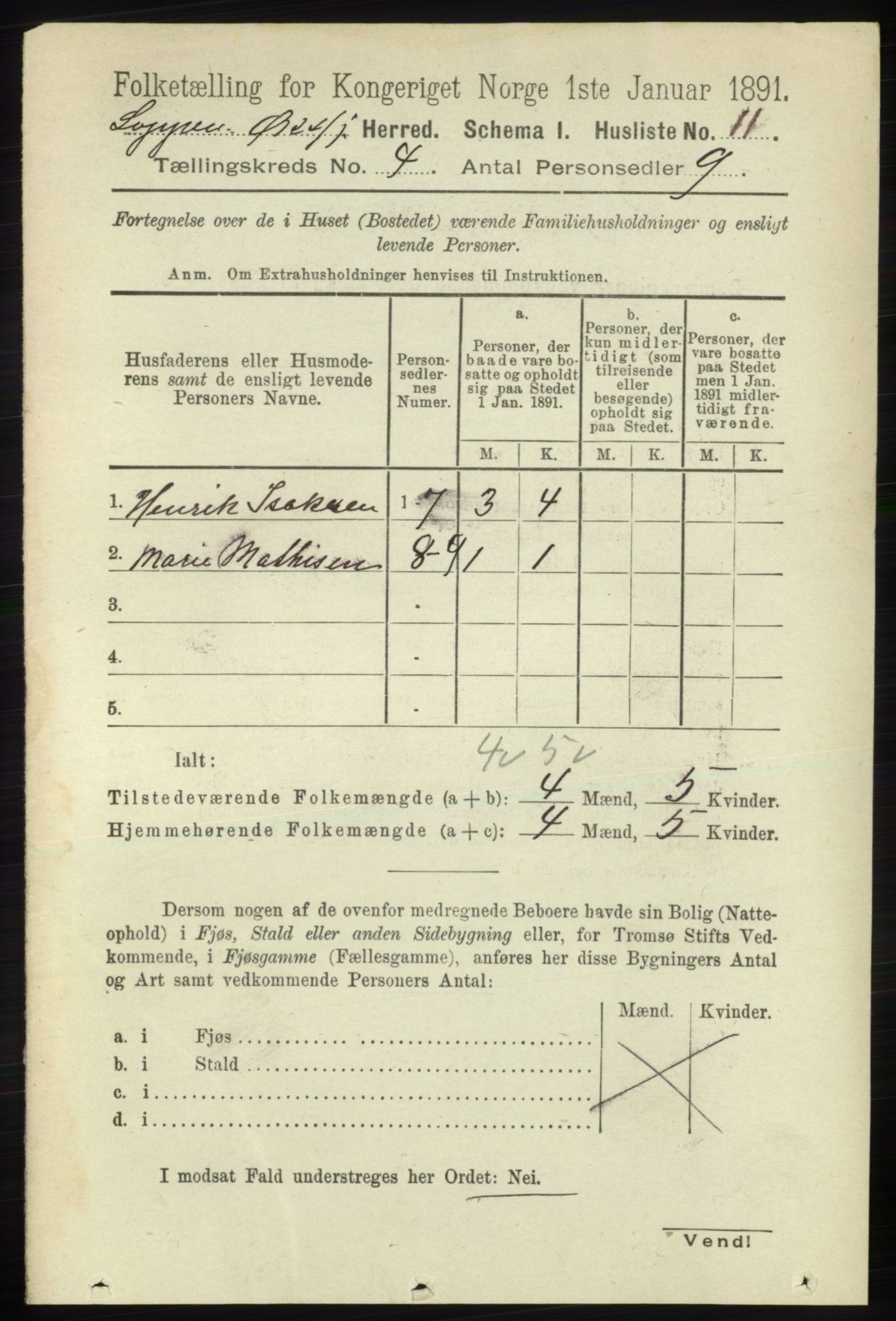 RA, 1891 census for 2014 Loppa, 1891, p. 827