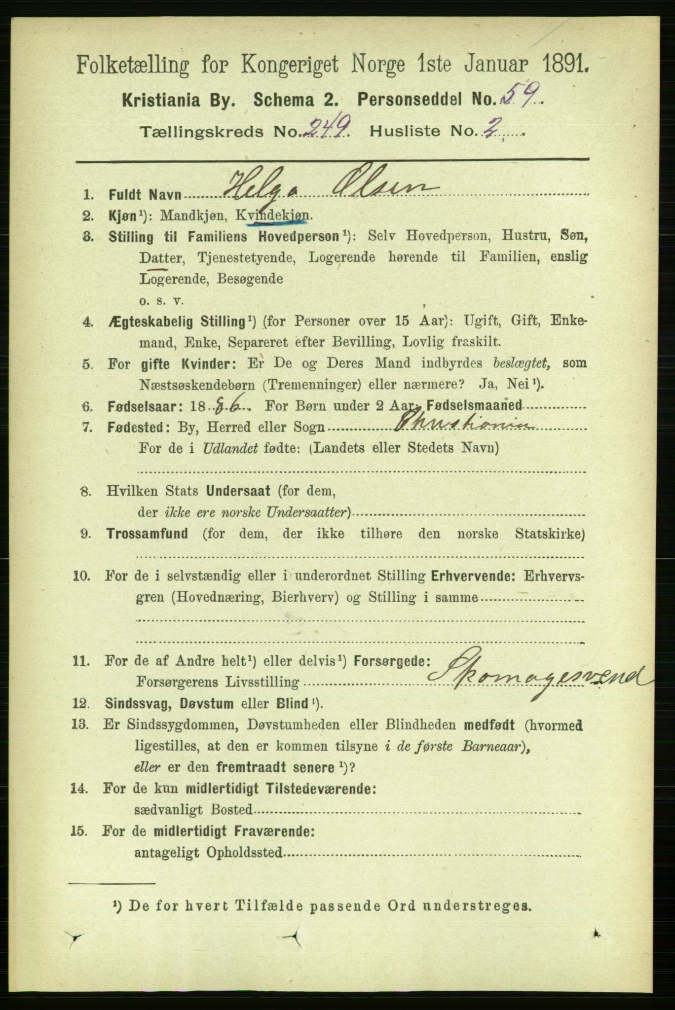 RA, 1891 census for 0301 Kristiania, 1891, p. 152380