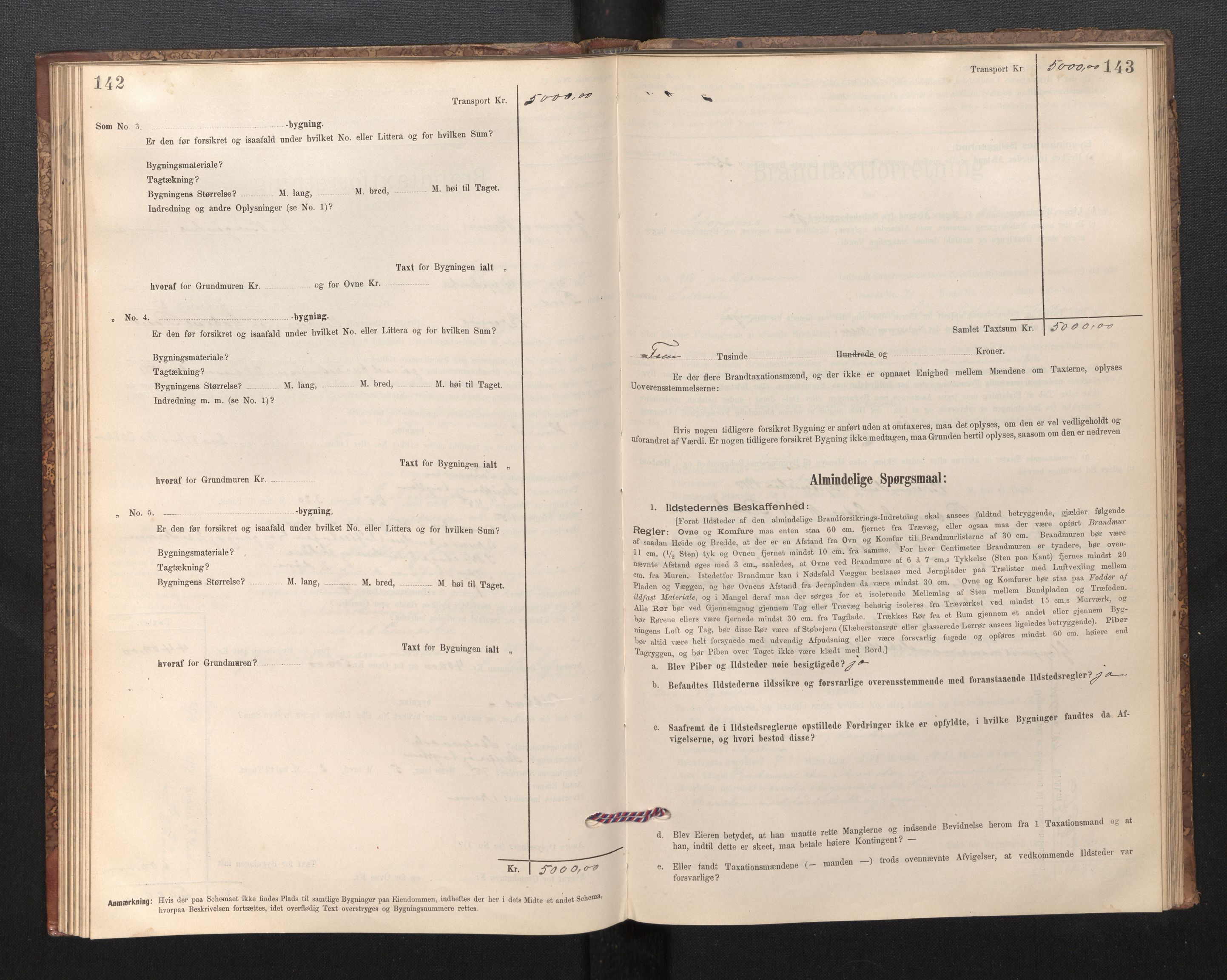 Lensmannen i Gloppen og Breim, AV/SAB-A-27801/0012/L0003: Branntakstprotokoll, skjematakst, 1894-1931, p. 142-143