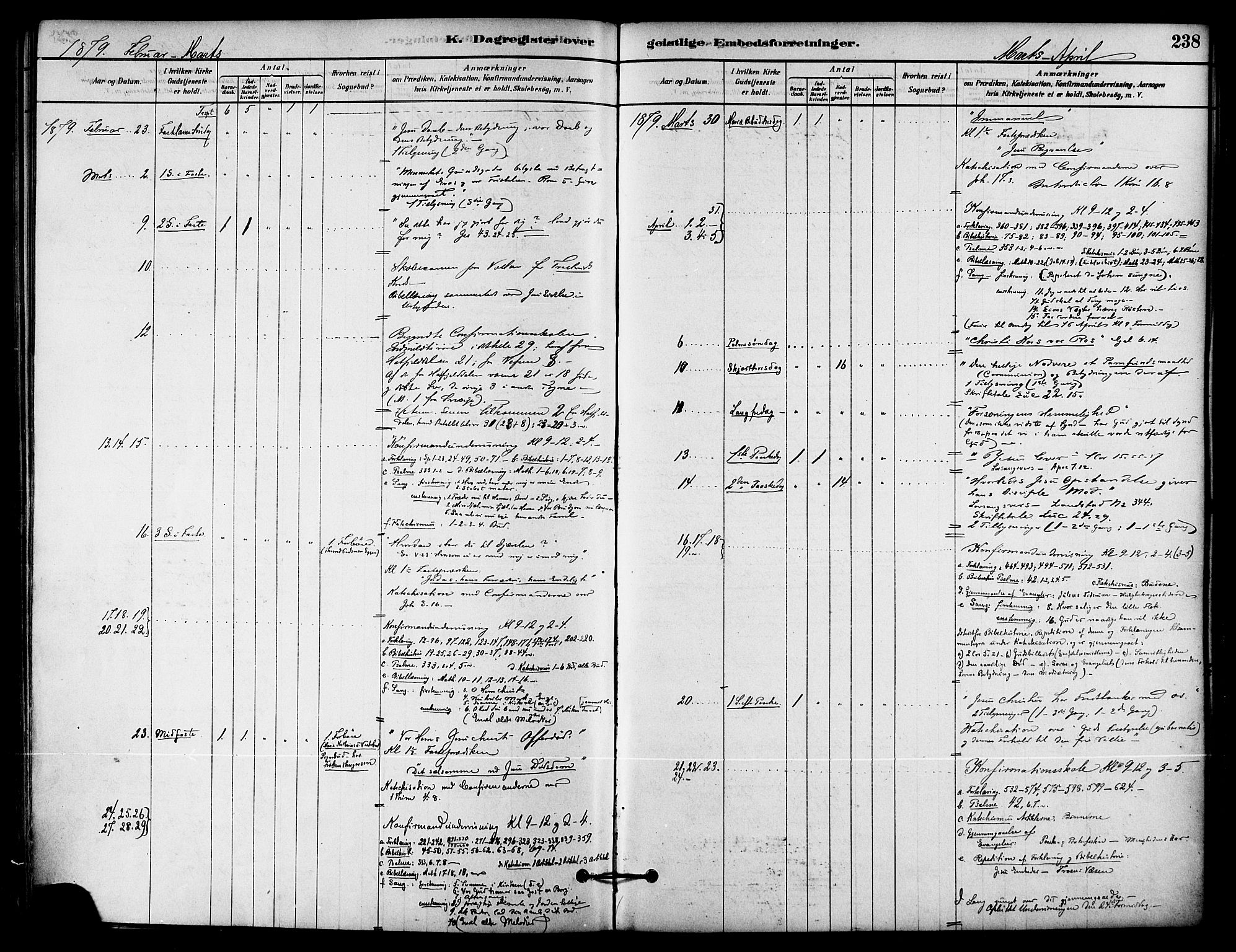 Ministerialprotokoller, klokkerbøker og fødselsregistre - Nordland, AV/SAT-A-1459/823/L0325: Parish register (official) no. 823A02, 1878-1898, p. 238