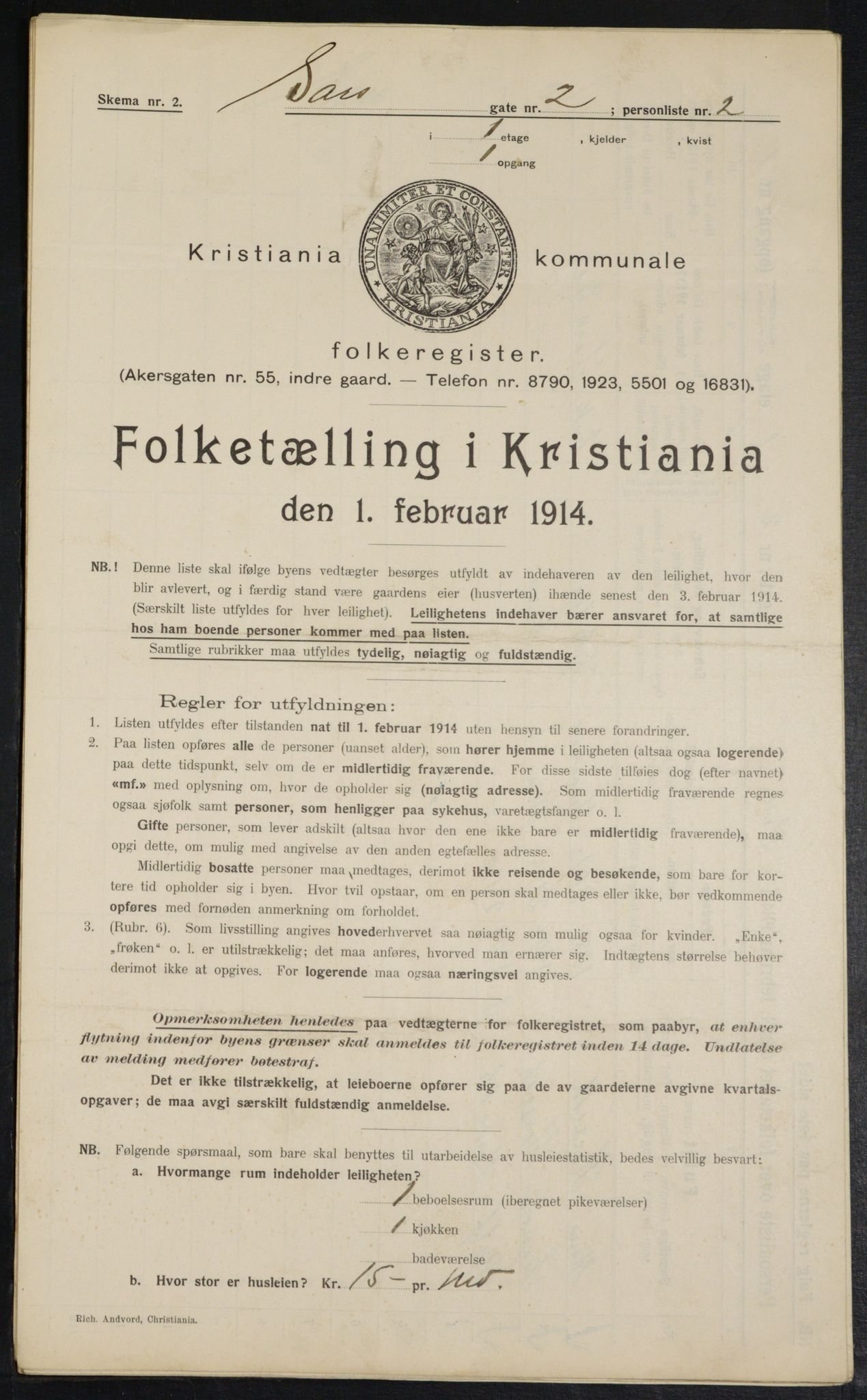 OBA, Municipal Census 1914 for Kristiania, 1914, p. 89060