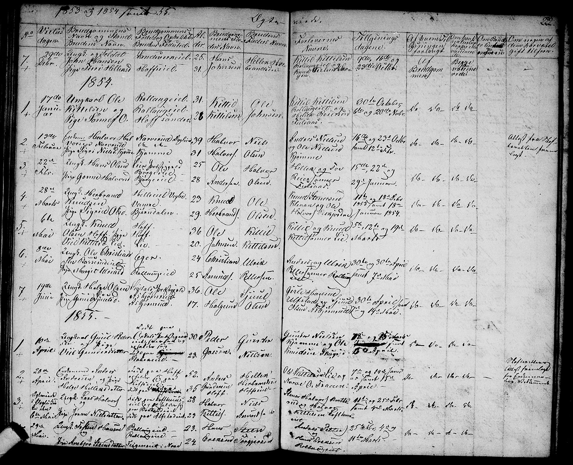 Rollag kirkebøker, SAKO/A-240/G/Ga/L0002: Parish register (copy) no. I 2, 1831-1856, p. 222