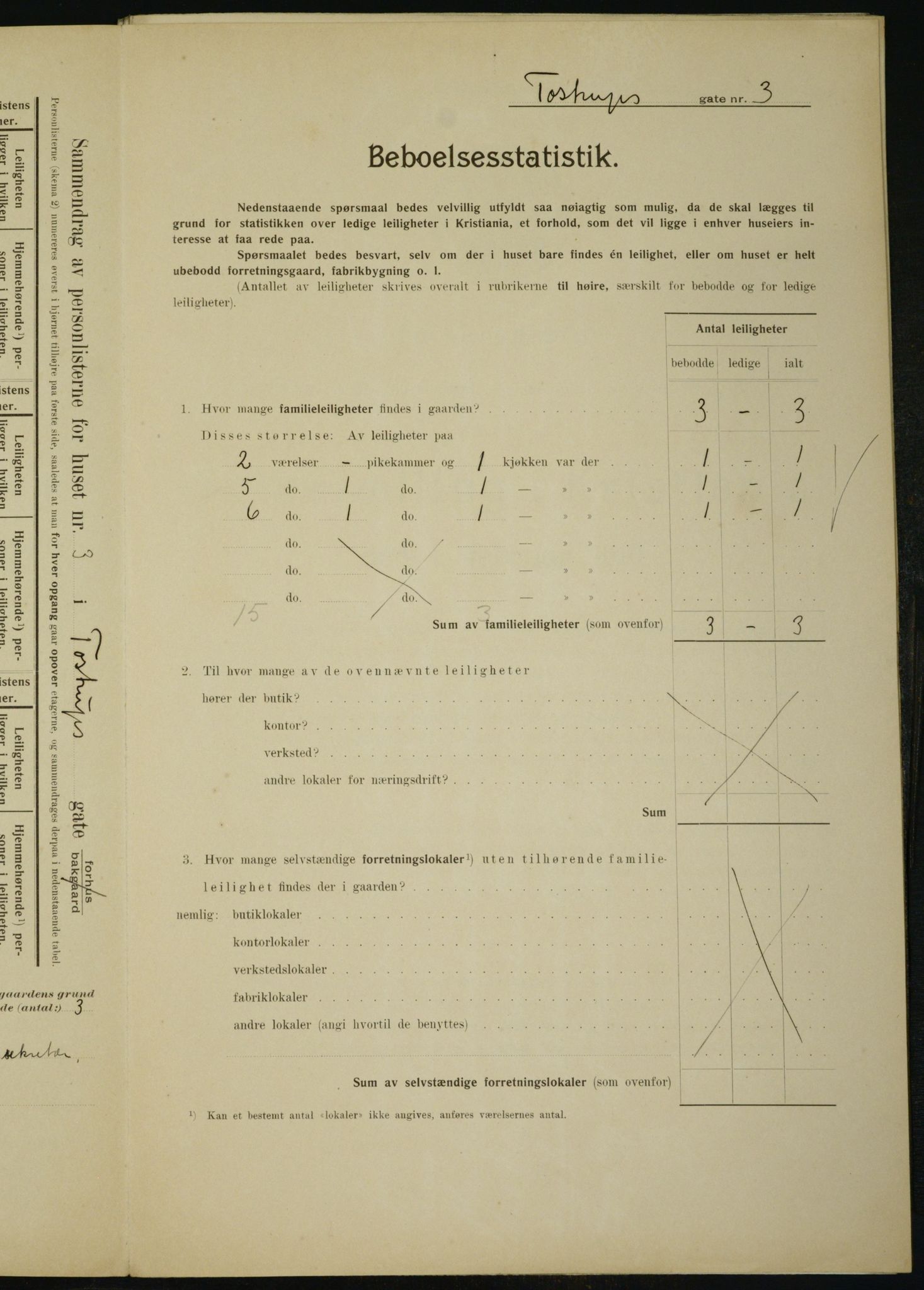 OBA, Municipal Census 1910 for Kristiania, 1910, p. 109382