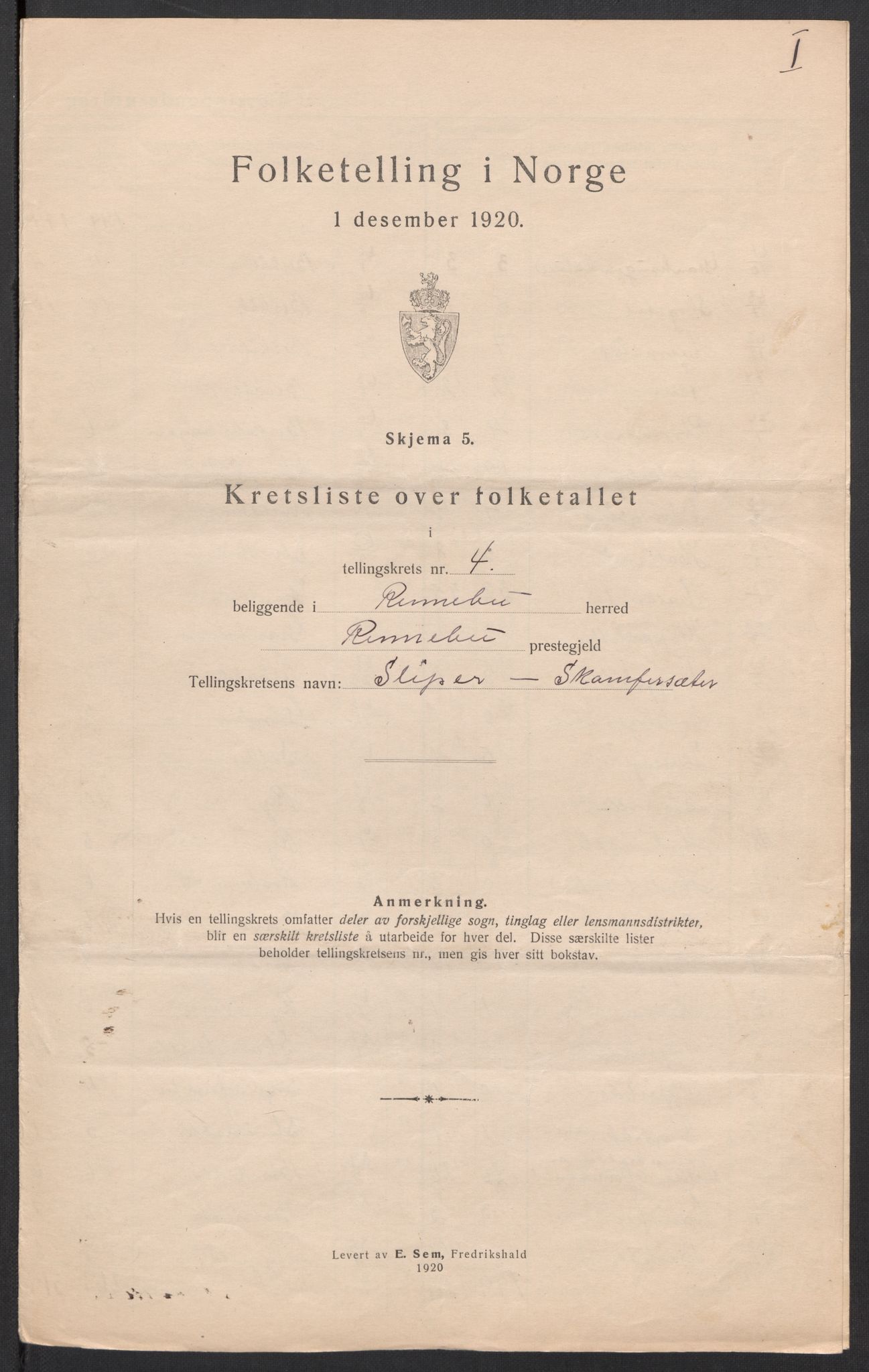 SAT, 1920 census for Rennebu, 1920, p. 15