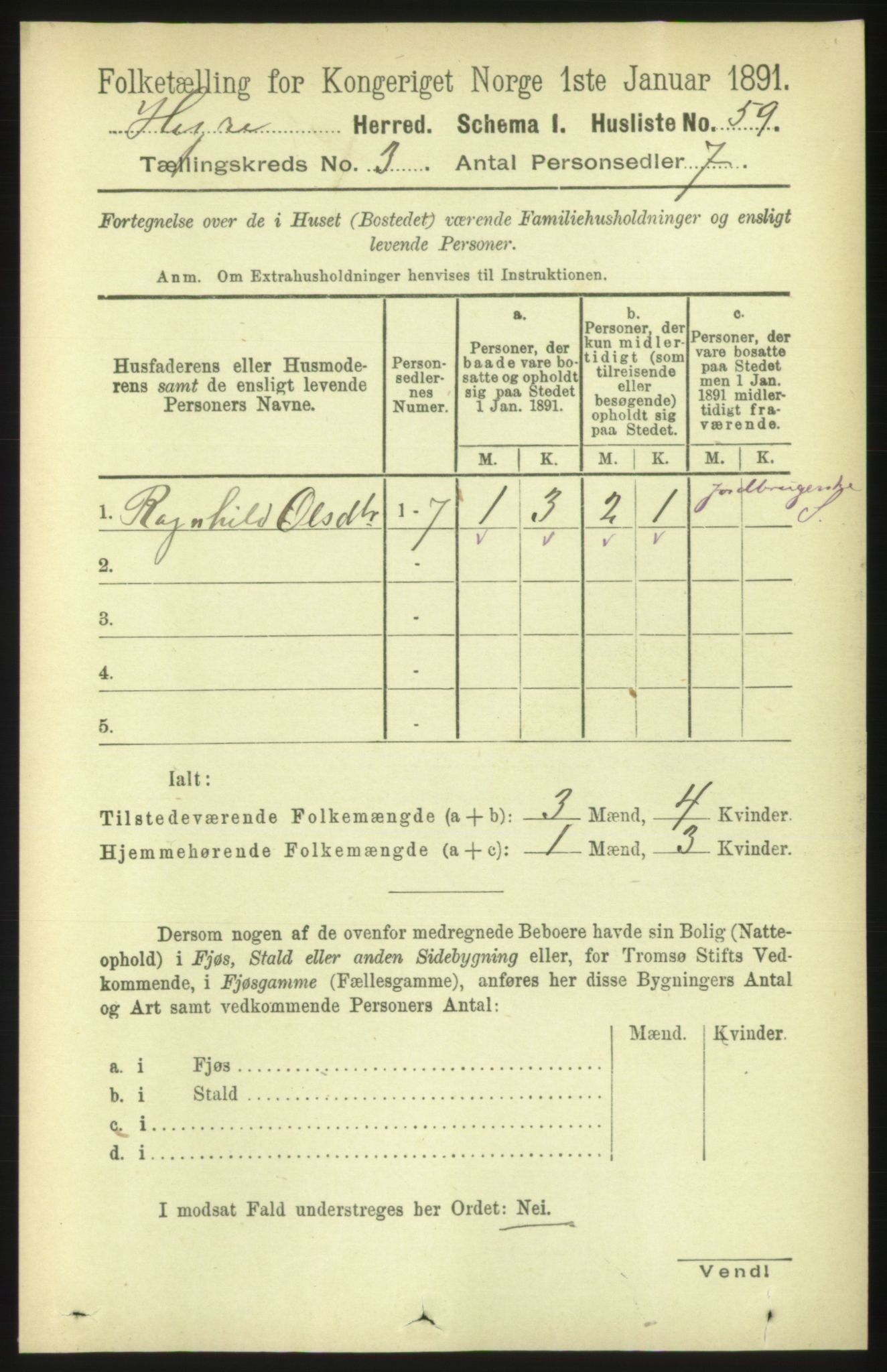 RA, 1891 census for 1712 Hegra, 1891, p. 1028