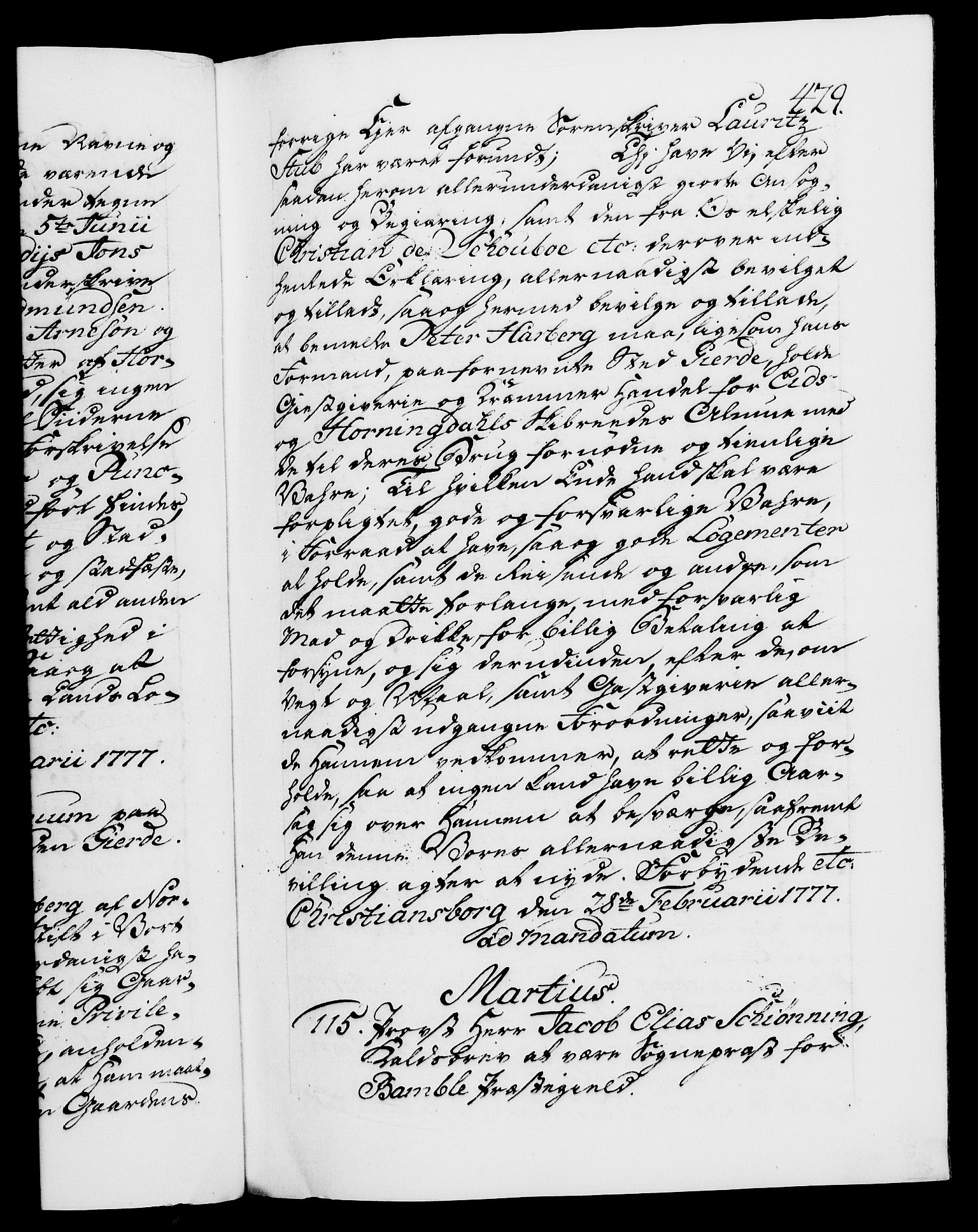 Danske Kanselli 1572-1799, RA/EA-3023/F/Fc/Fca/Fcaa/L0047: Norske registre, 1776-1778, p. 429a