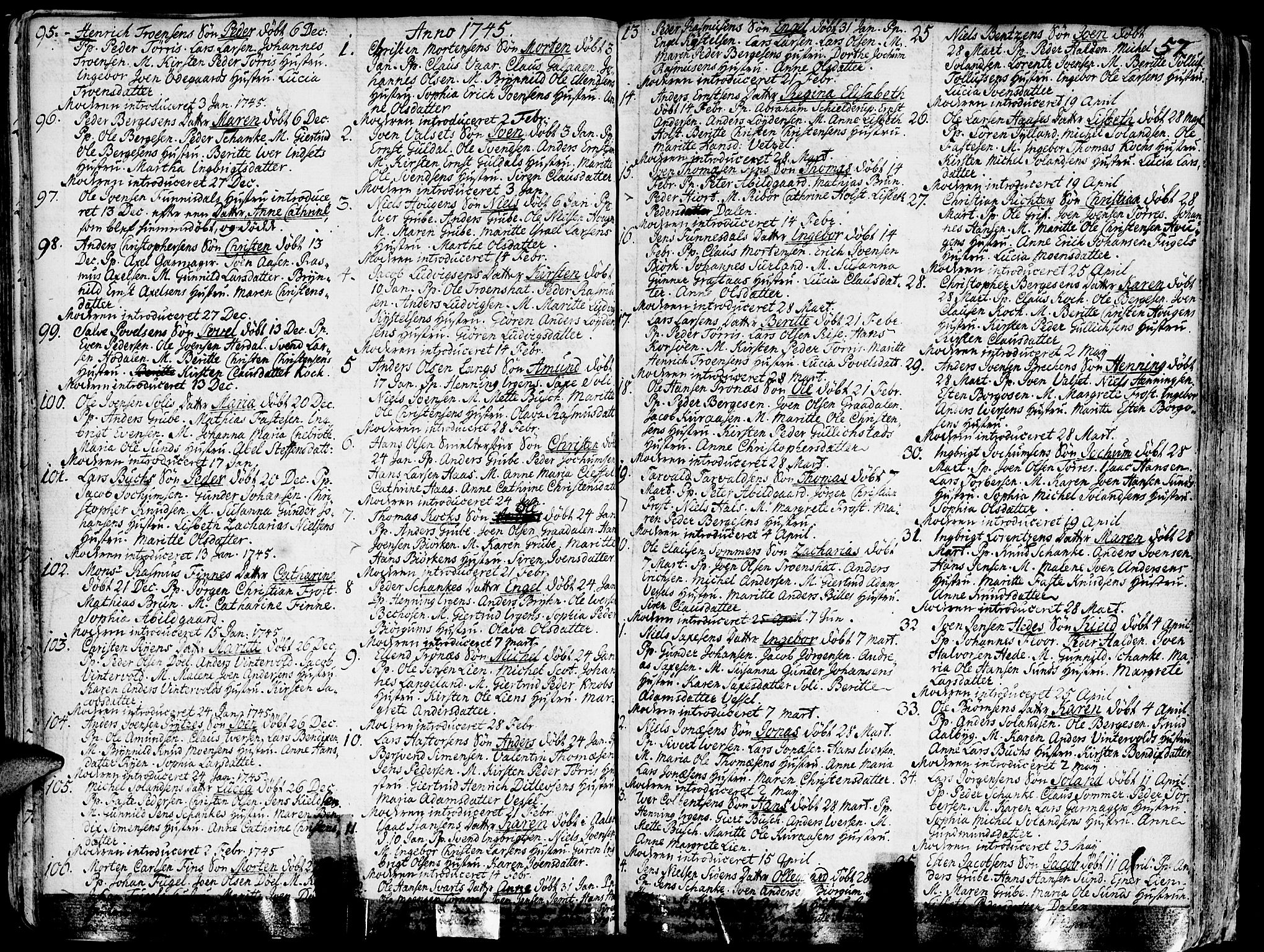 Ministerialprotokoller, klokkerbøker og fødselsregistre - Sør-Trøndelag, SAT/A-1456/681/L0925: Parish register (official) no. 681A03, 1727-1766, p. 57