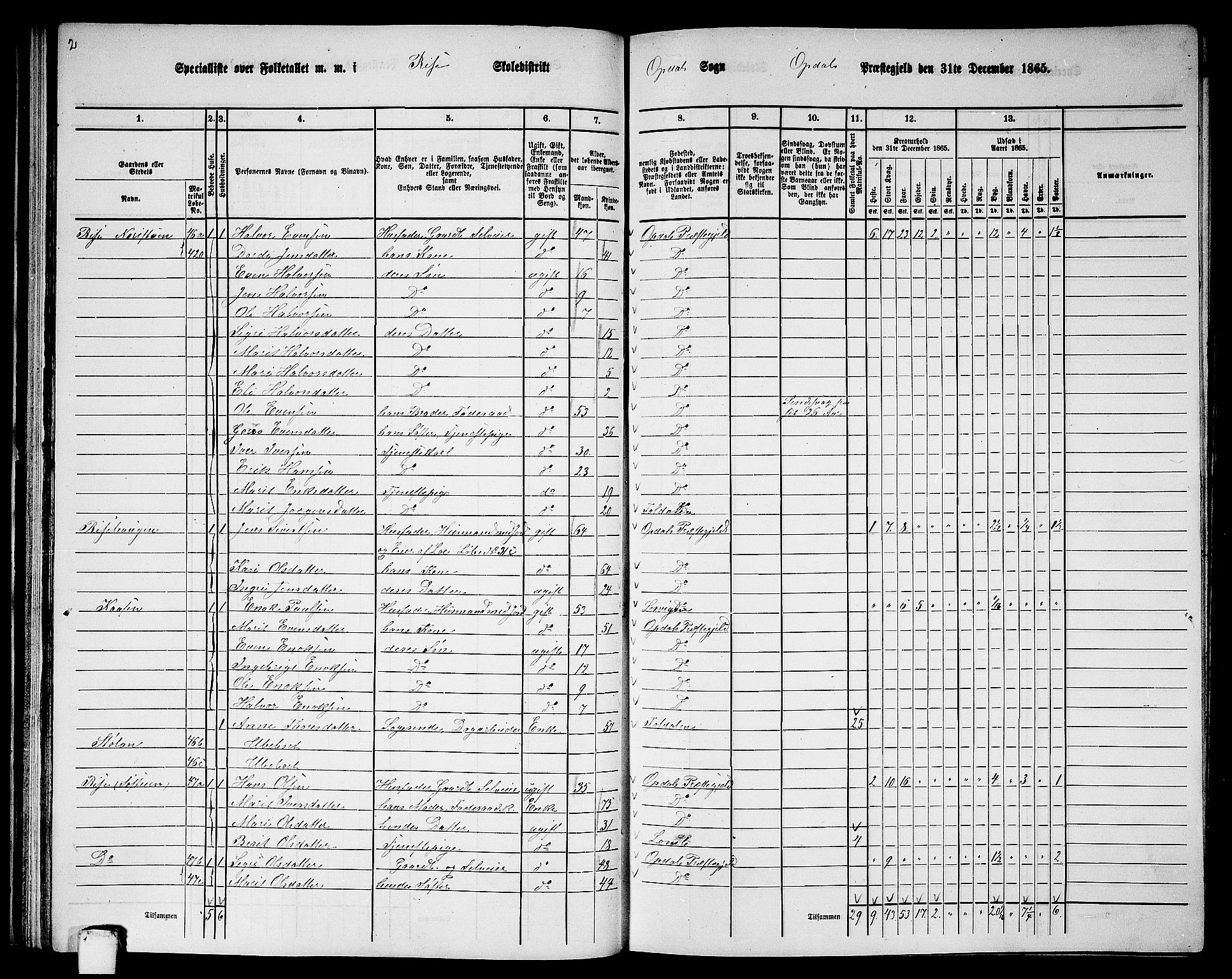 RA, 1865 census for Oppdal, 1865, p. 53