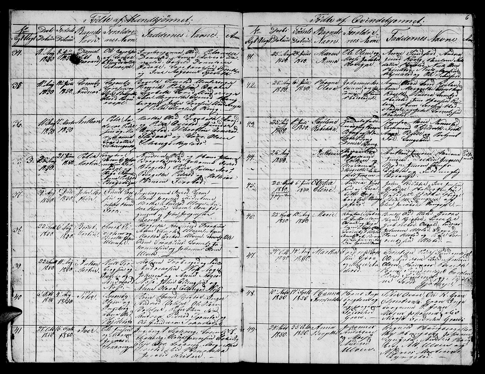 Ministerialprotokoller, klokkerbøker og fødselsregistre - Nord-Trøndelag, SAT/A-1458/730/L0299: Parish register (copy) no. 730C02, 1849-1871, p. 6