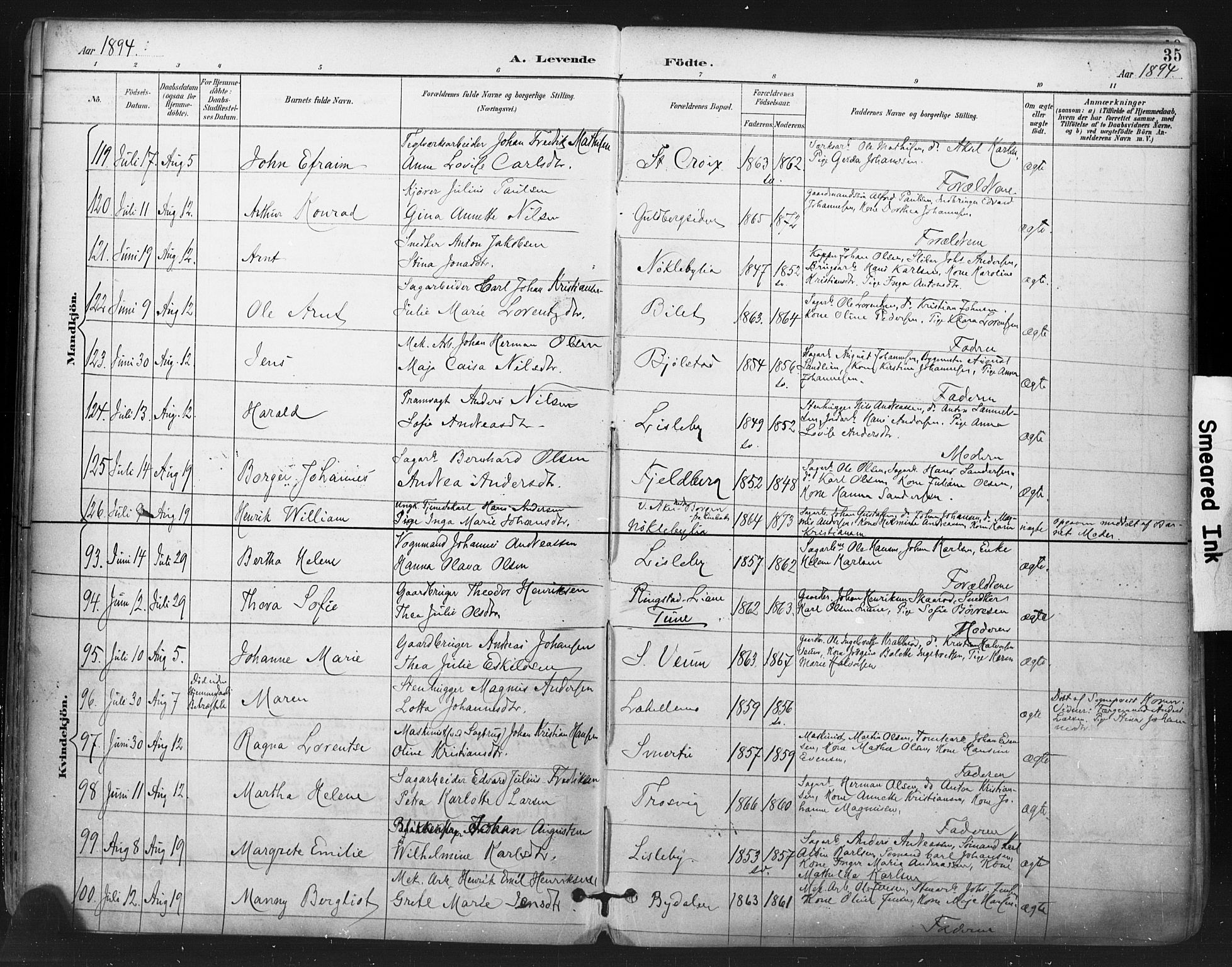 Glemmen prestekontor Kirkebøker, SAO/A-10908/F/Fa/L0013: Parish register (official) no. 13, 1892-1907, p. 35