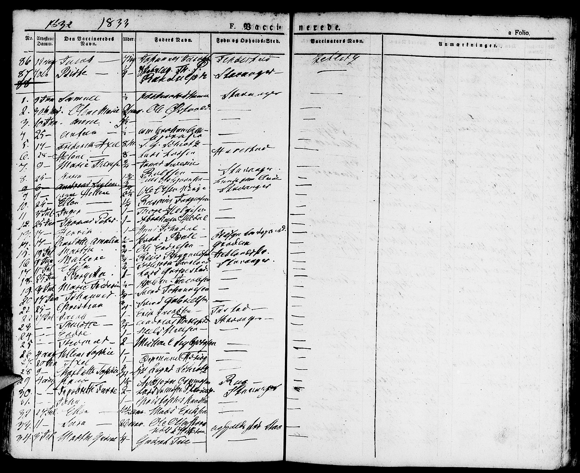 Domkirken sokneprestkontor, SAST/A-101812/001/30/30BA/L0011: Parish register (official) no. A 11, 1832-1856