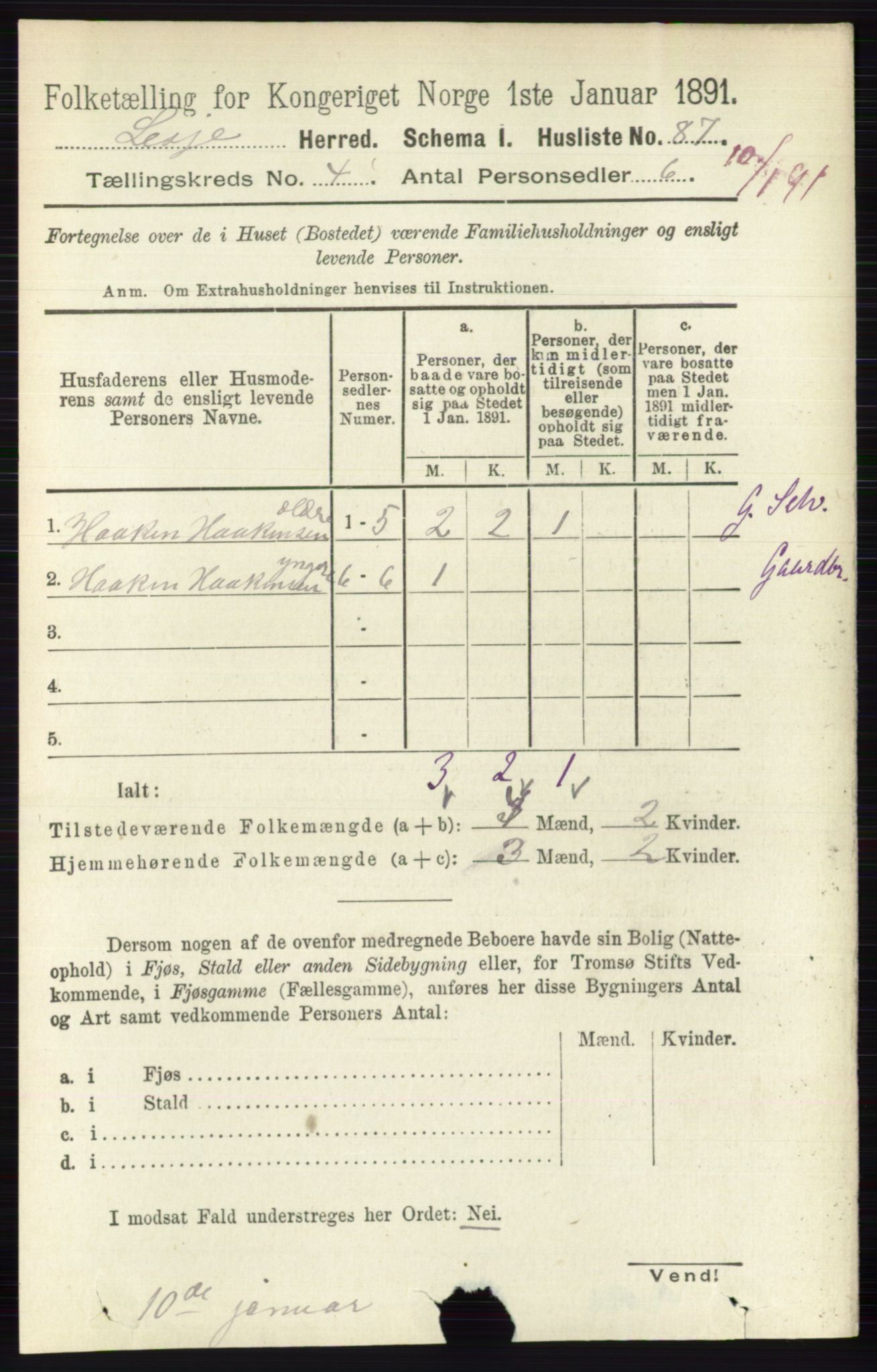 RA, 1891 census for 0512 Lesja, 1891, p. 1090