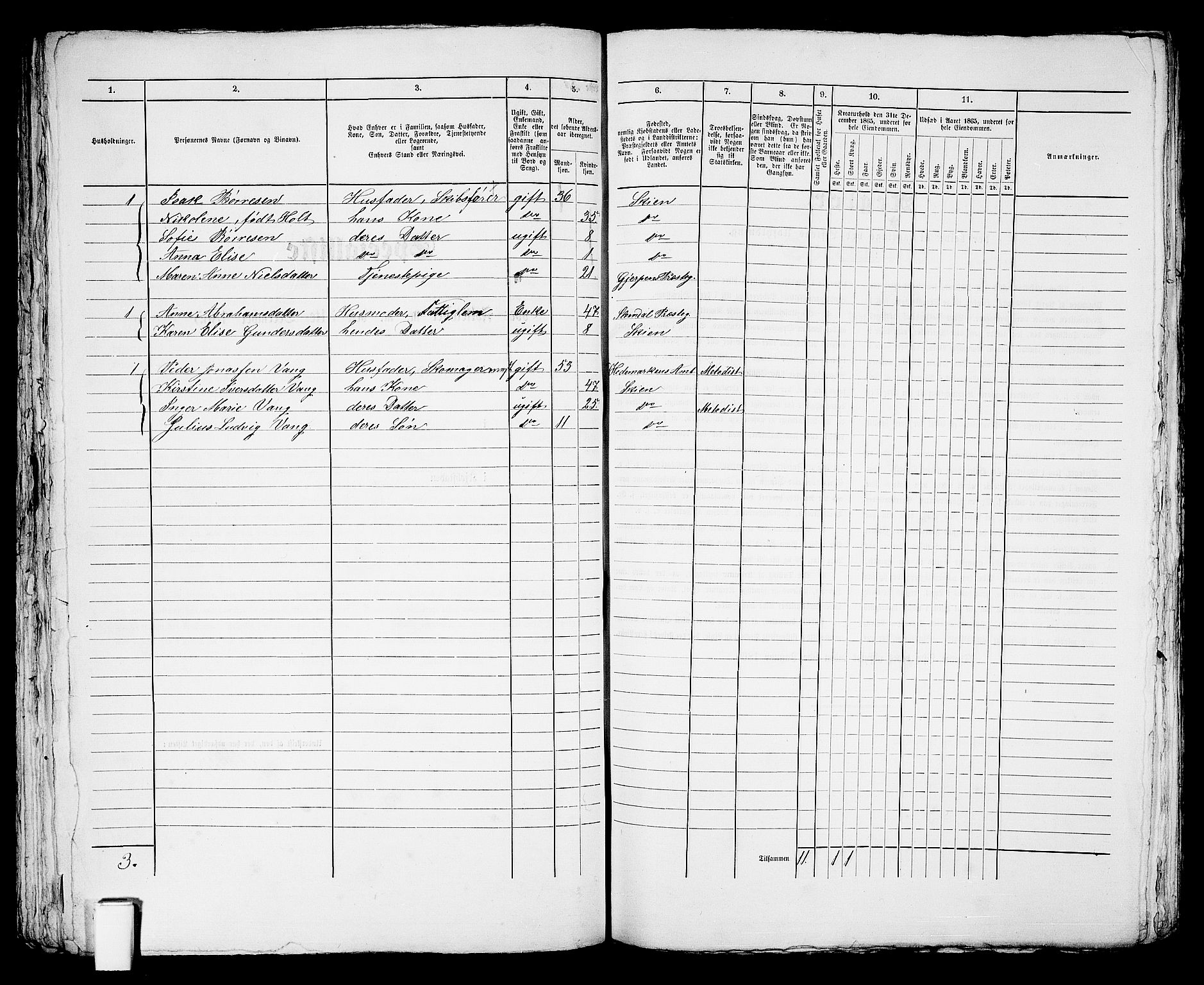 RA, 1865 census for Skien, 1865, p. 952