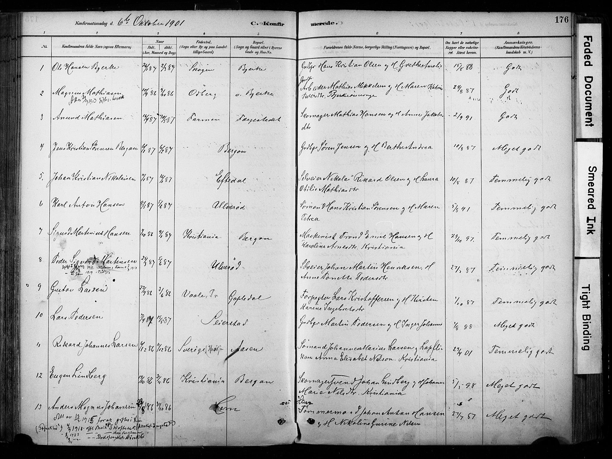 Hedrum kirkebøker, AV/SAKO-A-344/F/Fa/L0009: Parish register (official) no. I 9, 1881-1903, p. 176