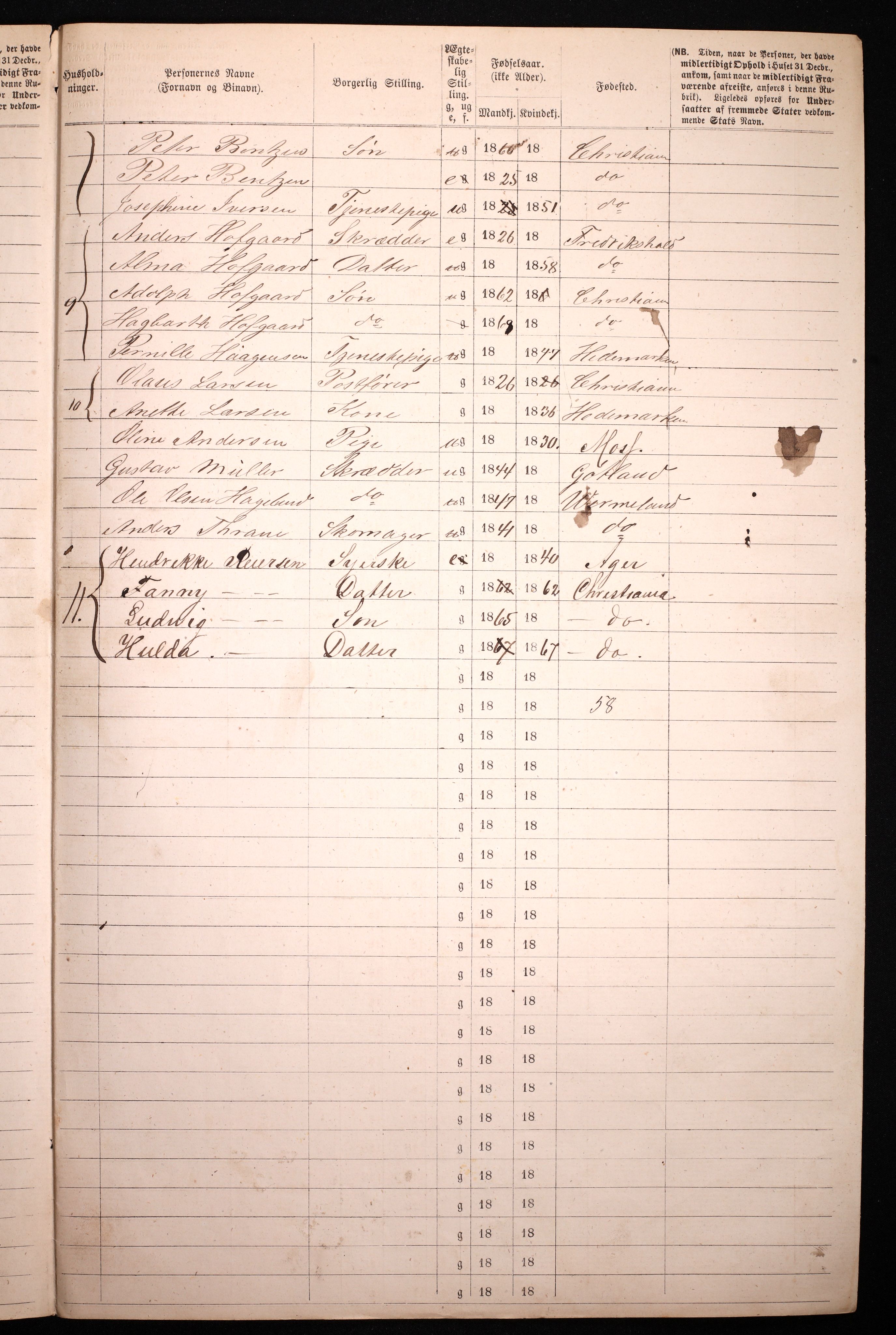 RA, 1870 census for 0301 Kristiania, 1870, p. 2673