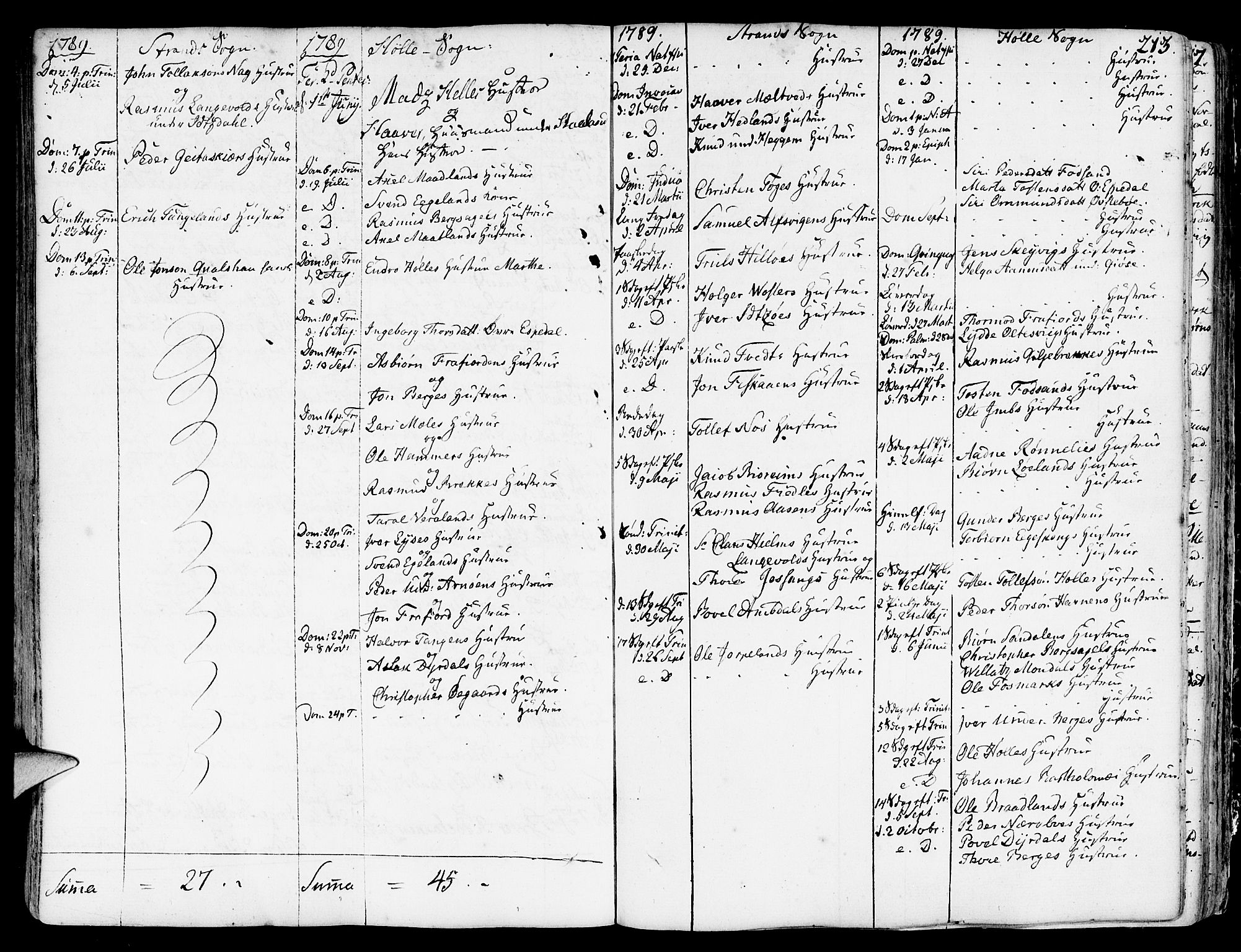 Strand sokneprestkontor, AV/SAST-A-101828/H/Ha/Haa/L0003: Parish register (official) no. A 3, 1769-1816, p. 213