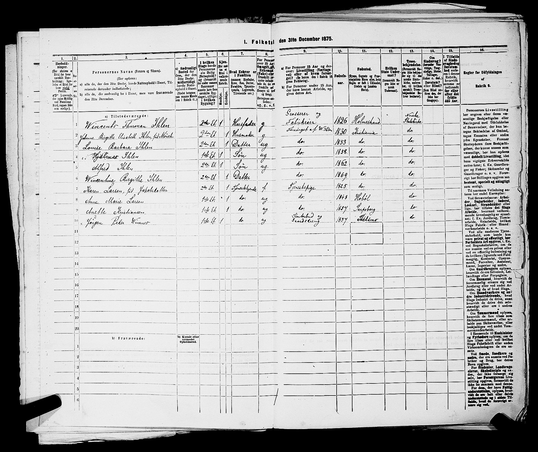 RA, 1875 census for 0301 Kristiania, 1875, p. 4418