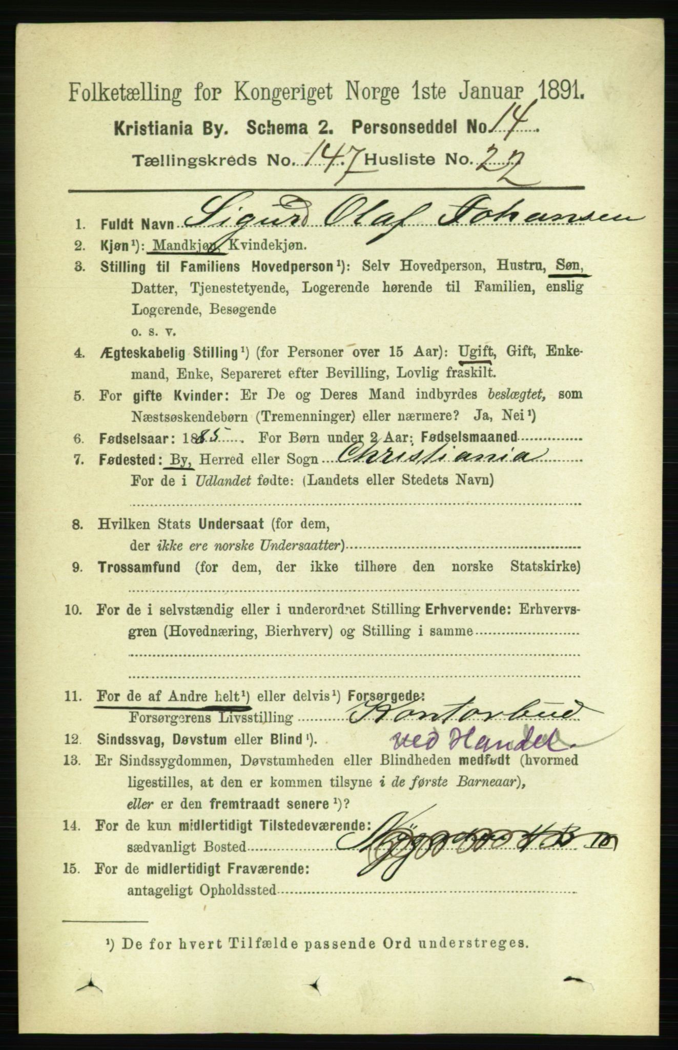 RA, 1891 census for 0301 Kristiania, 1891, p. 82191