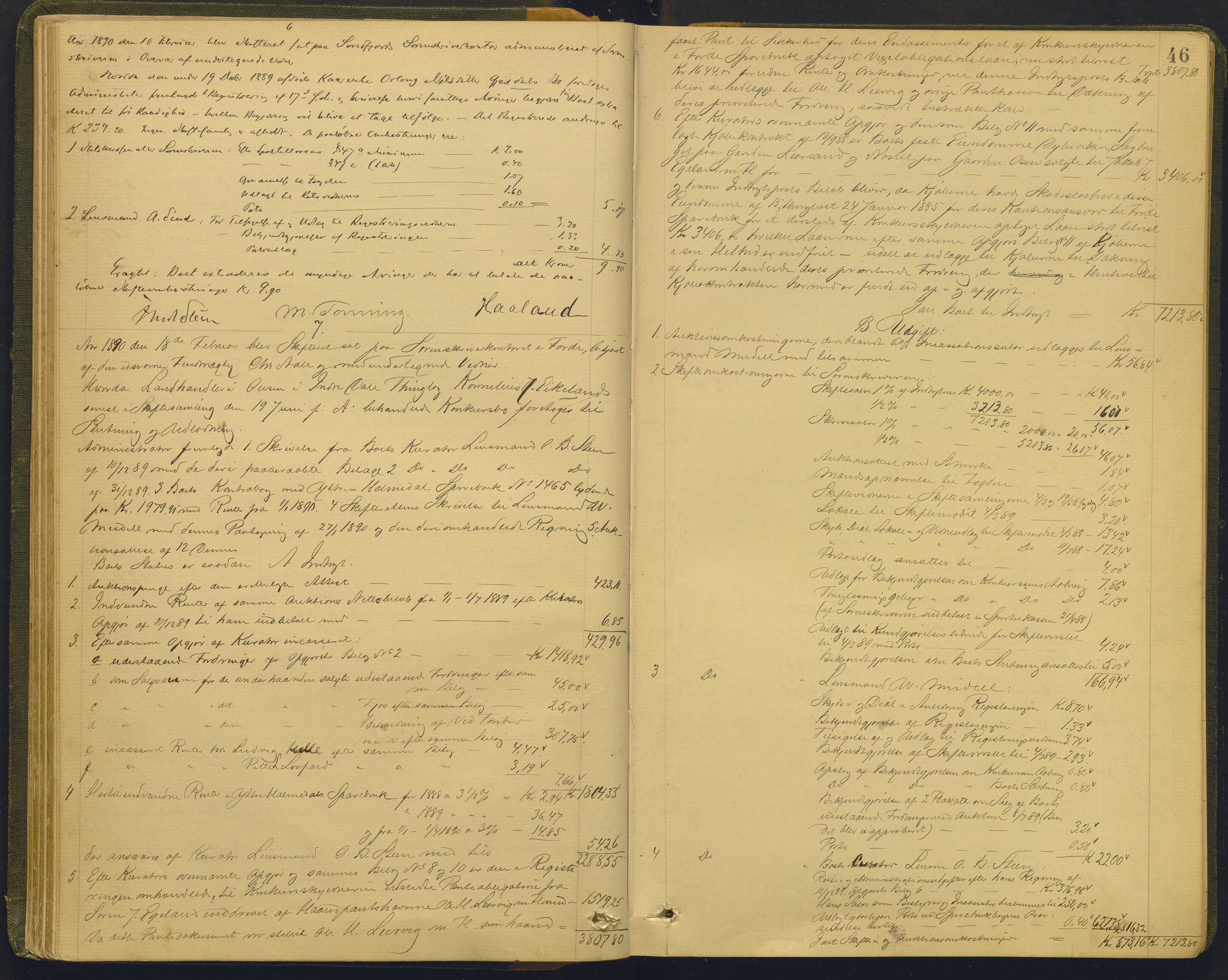 Sunnfjord tingrett, AV/SAB-A-3201/1/H/Hd/L0007: Skifteutlodningsprotokoll, 1889-1894, p. 45b-46a