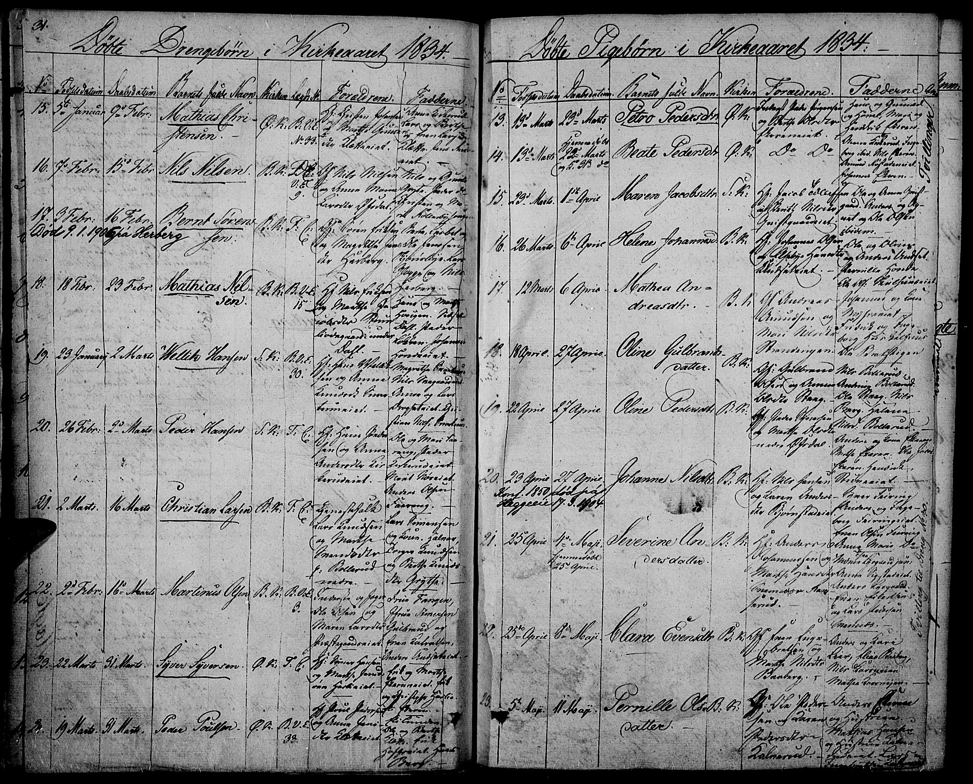 Biri prestekontor, AV/SAH-PREST-096/H/Ha/Haa/L0004: Parish register (official) no. 4, 1829-1842, p. 31