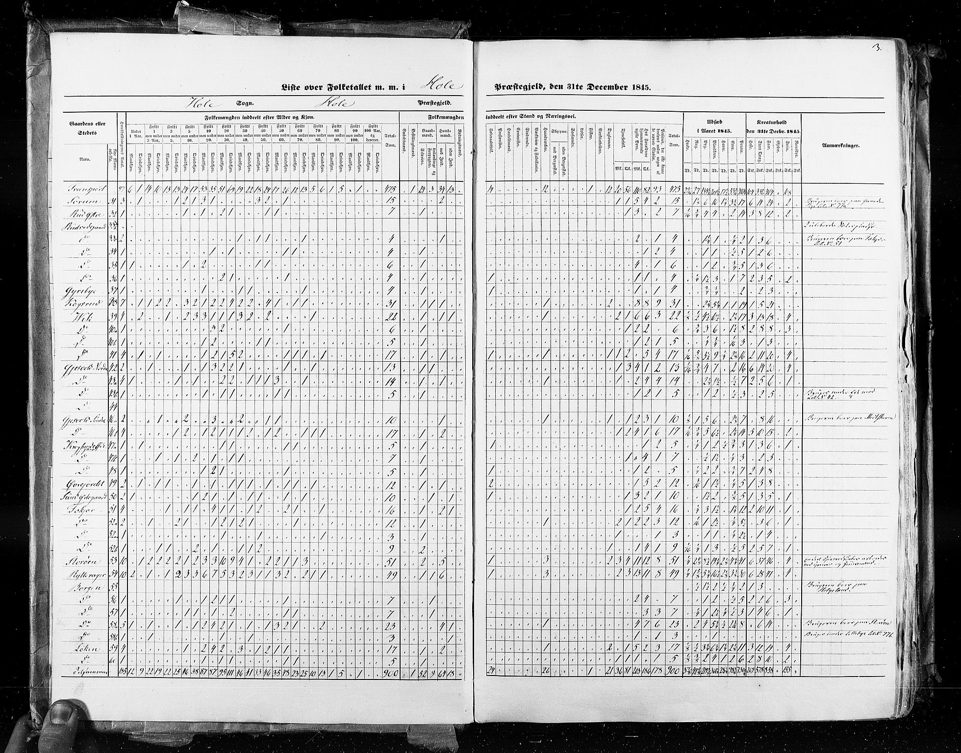 RA, Census 1845, vol. 4: Buskerud amt og Jarlsberg og Larvik amt, 1845, p. 3