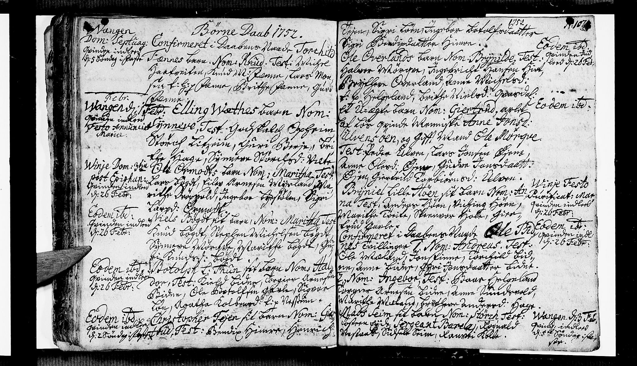 Voss sokneprestembete, AV/SAB-A-79001/H/Haa: Parish register (official) no. A 6, 1744-1752, p. 107