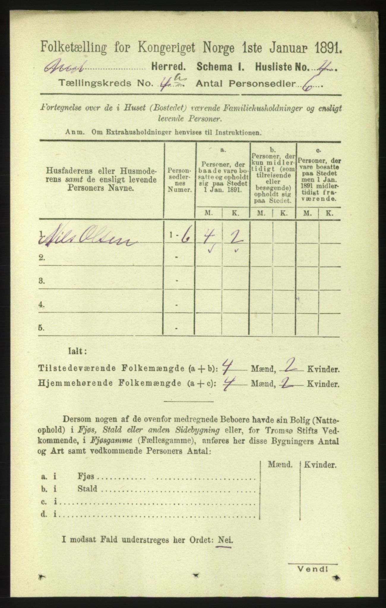 RA, 1891 census for 1549 Bud, 1891, p. 2067