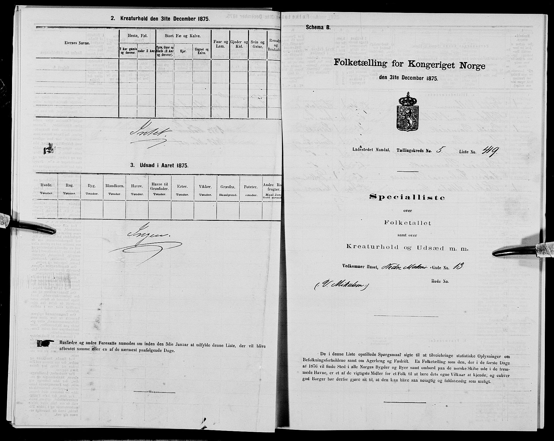 SAK, 1875 census for 1002B Mandal/Mandal, 1875, p. 879