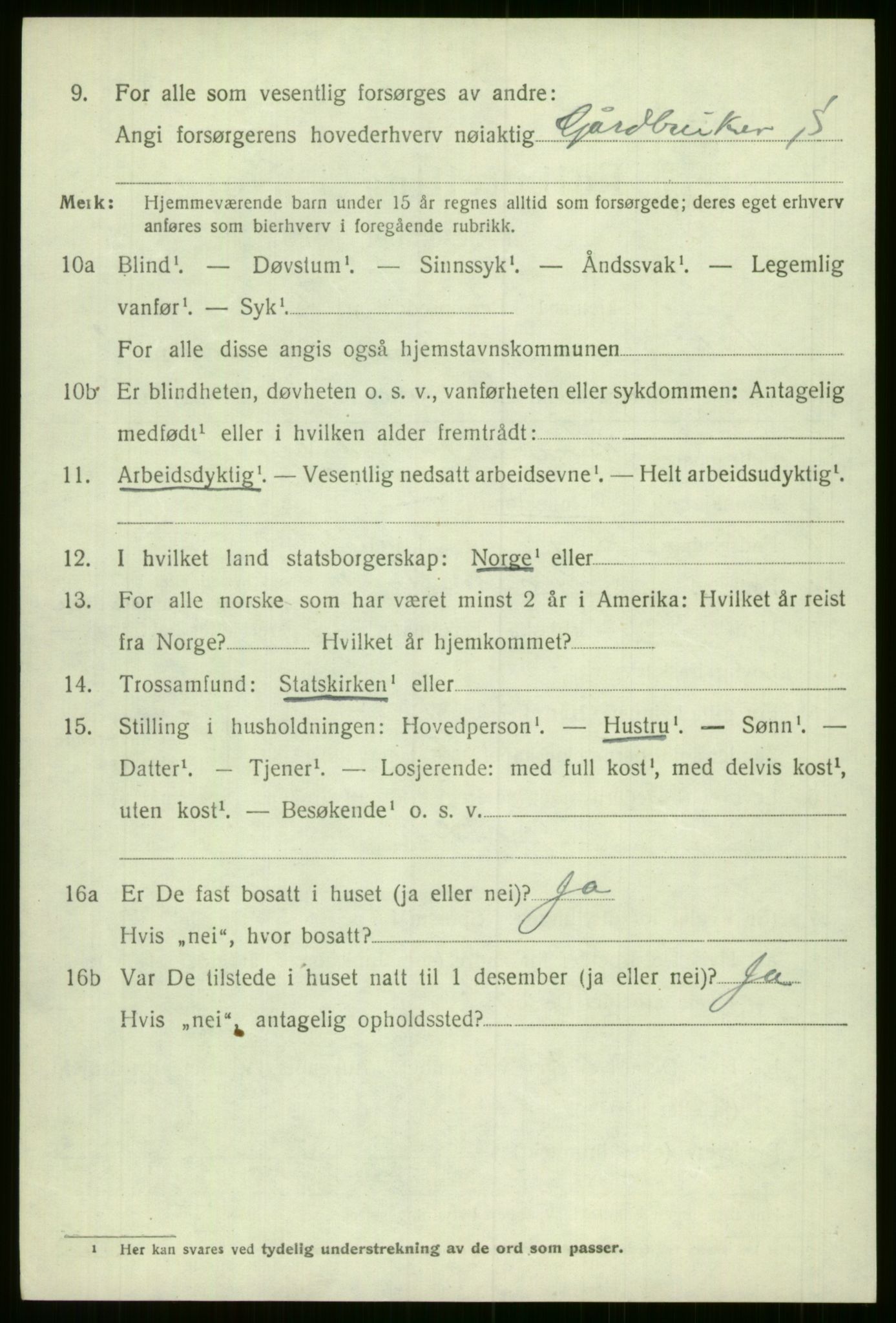 SAB, 1920 census for Voss, 1920, p. 3548