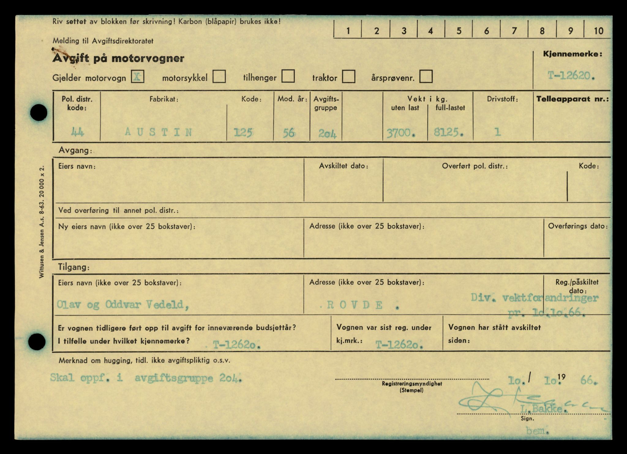 Møre og Romsdal vegkontor - Ålesund trafikkstasjon, AV/SAT-A-4099/F/Fe/L0034: Registreringskort for kjøretøy T 12500 - T 12652, 1927-1998, p. 2342