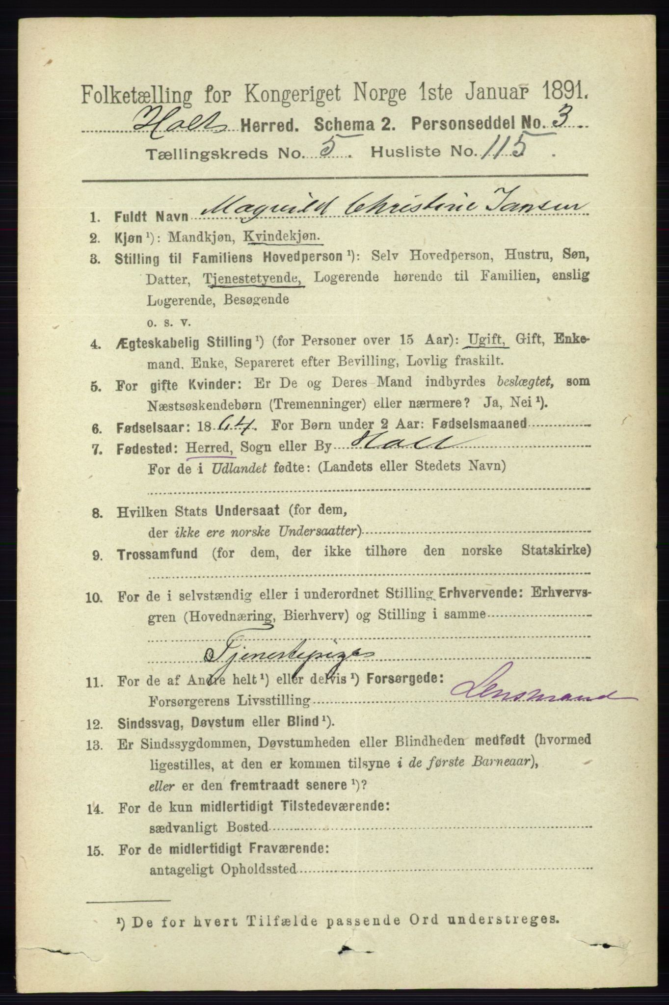 RA, 1891 census for 0914 Holt, 1891, p. 2931