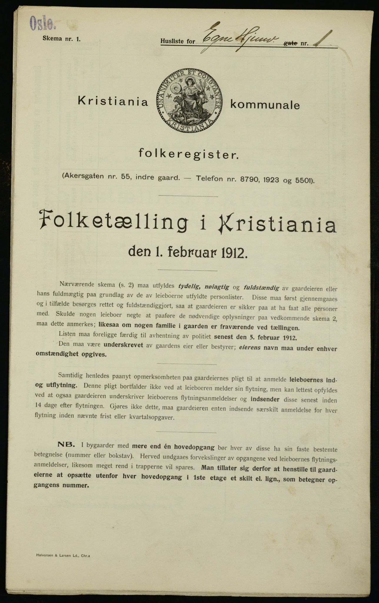 OBA, Municipal Census 1912 for Kristiania, 1912, p. 18681