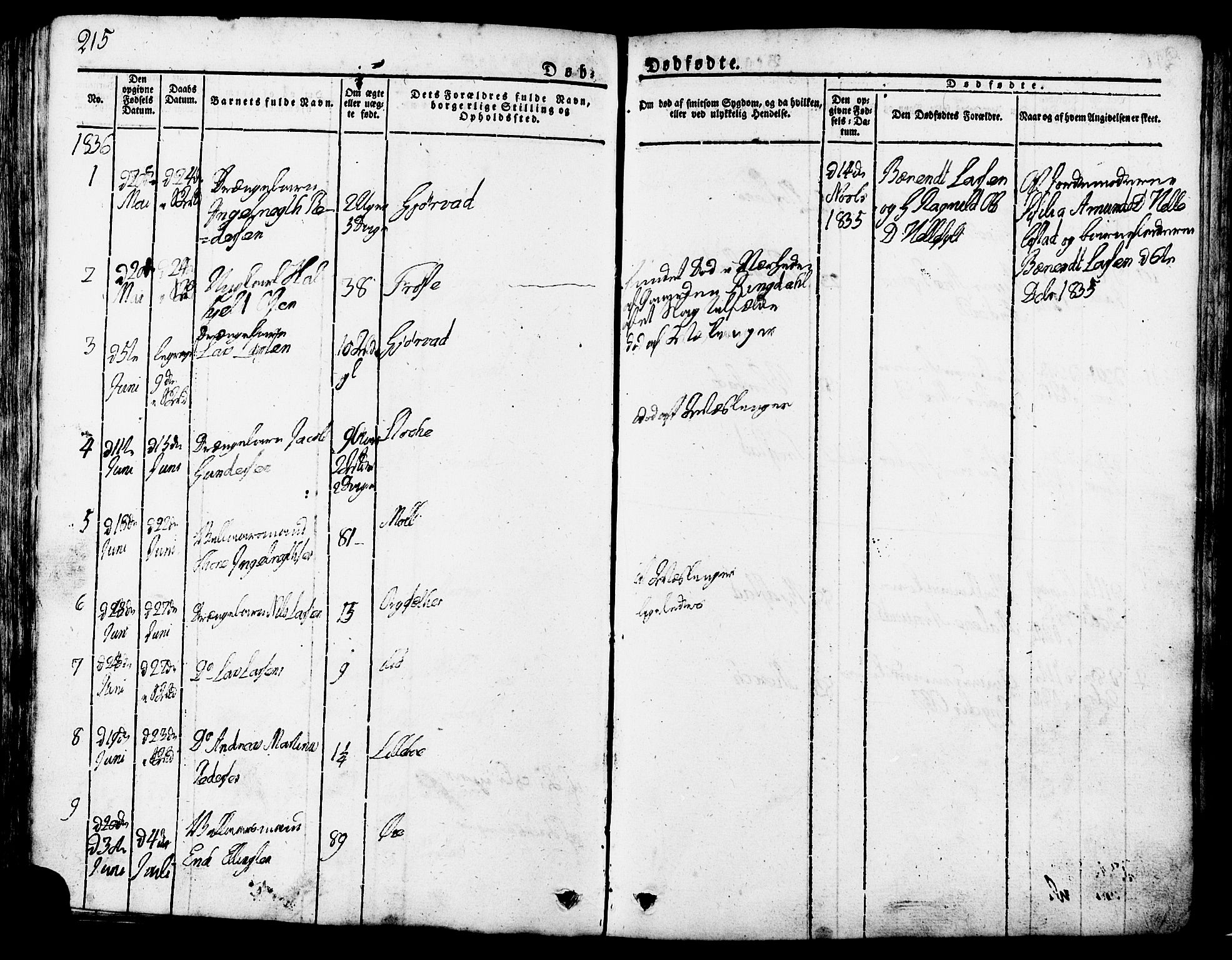 Ministerialprotokoller, klokkerbøker og fødselsregistre - Møre og Romsdal, AV/SAT-A-1454/517/L0221: Parish register (official) no. 517A01, 1827-1858, p. 215