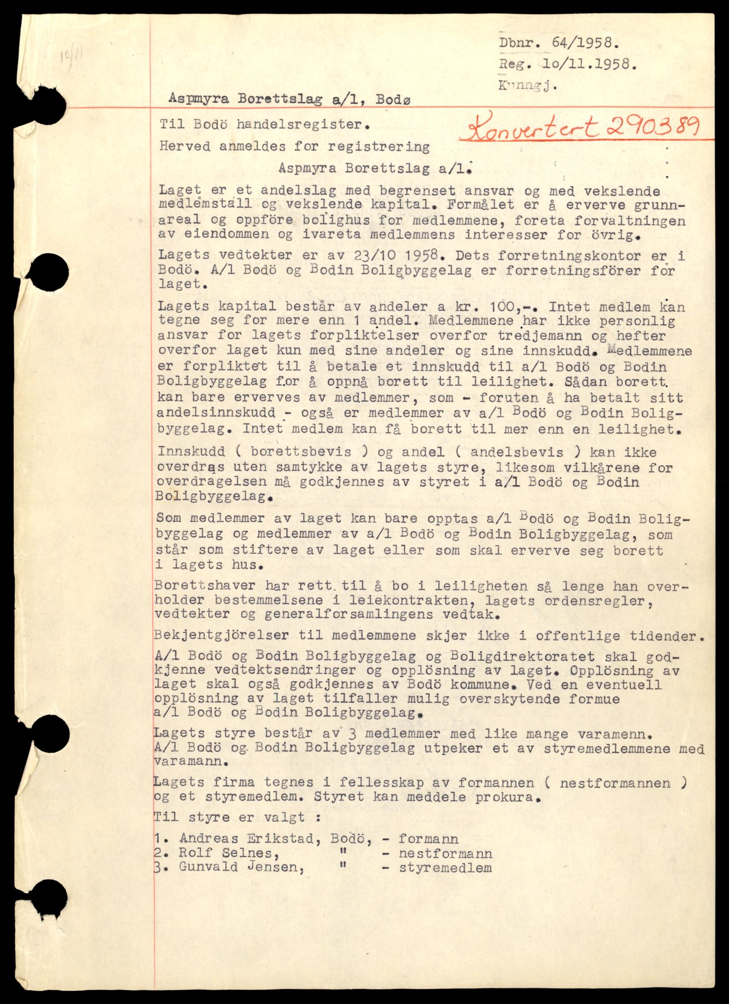 Bodø sorenskriveri, AV/SAT-A-0022/3/J/Jc/Jca/L0007: Andelslag, A-Å, 1944-1990, p. 5