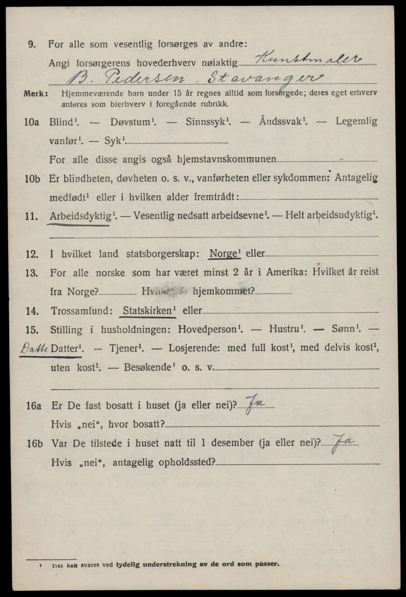 SAST, 1920 census for Hjelmeland, 1920, p. 2262