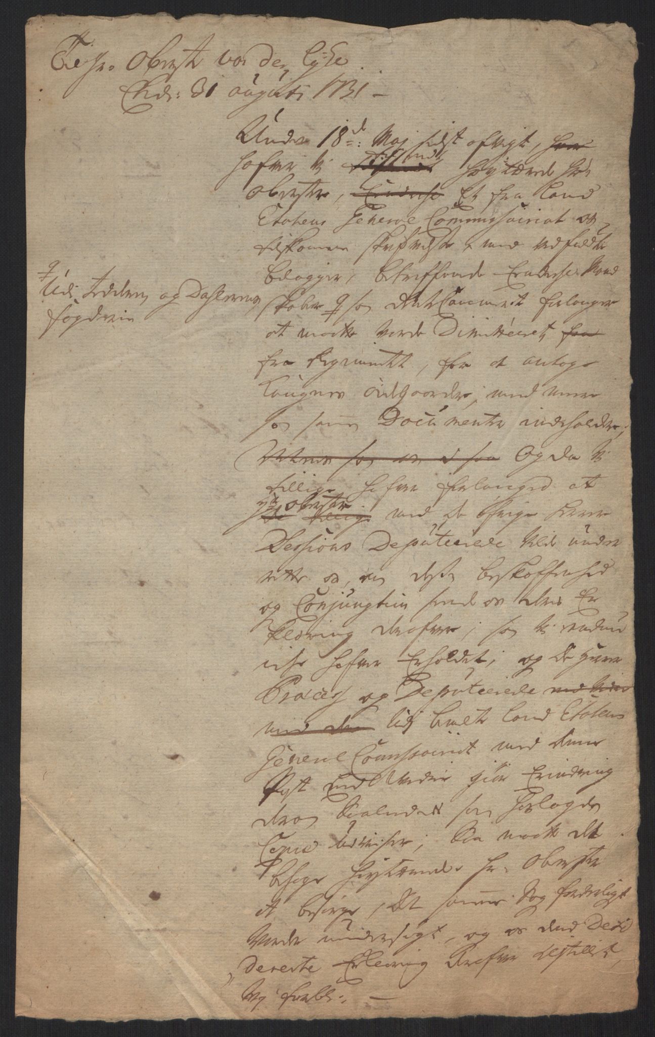 Kommanderende general (KG I) med Det norske krigsdirektorium, AV/RA-EA-5419/B/L0013: Kommanderende generals konsepter, 1730-1733, p. 353