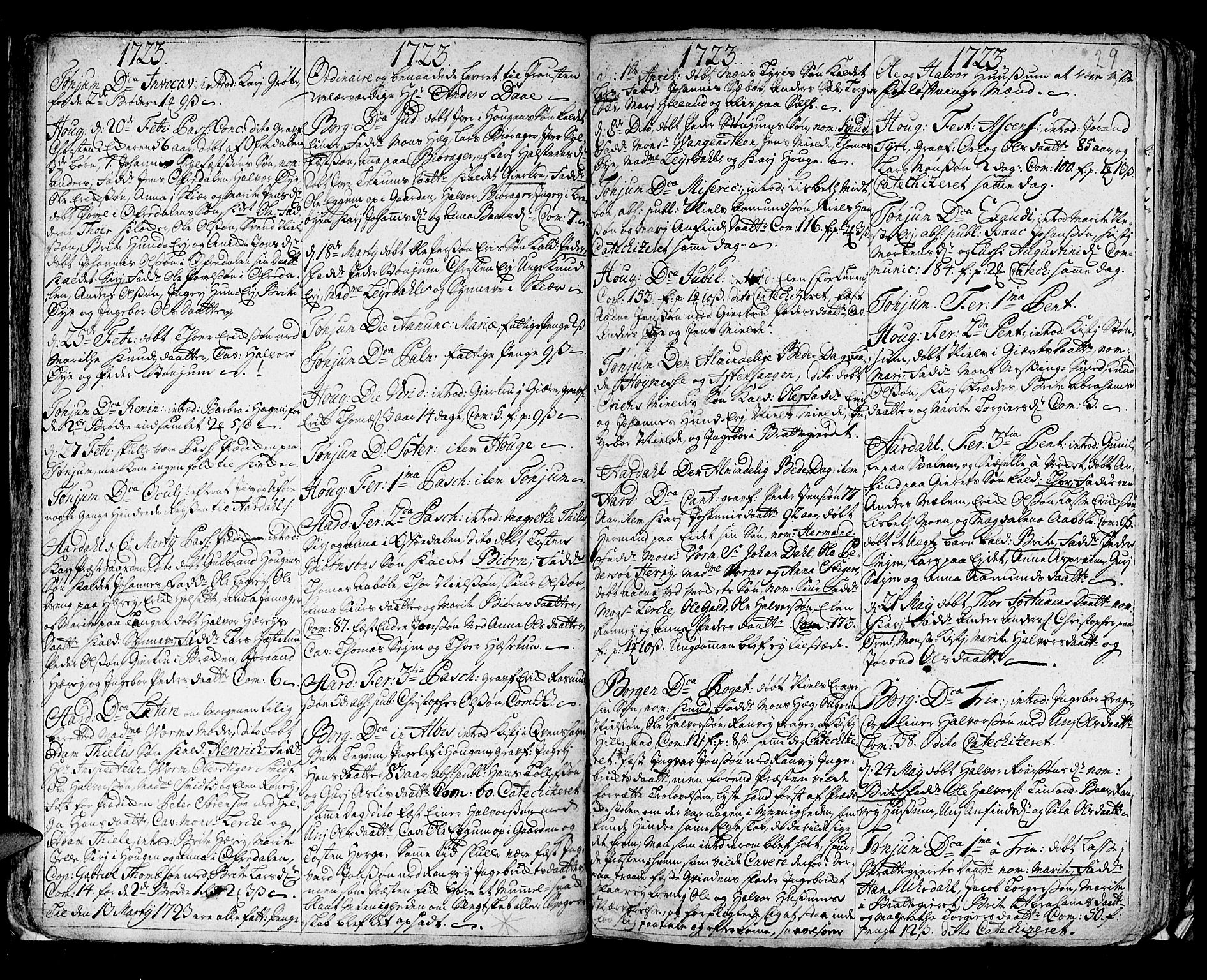 Lærdal sokneprestembete, AV/SAB-A-81201: Parish register (official) no. A 1, 1711-1752, p. 29